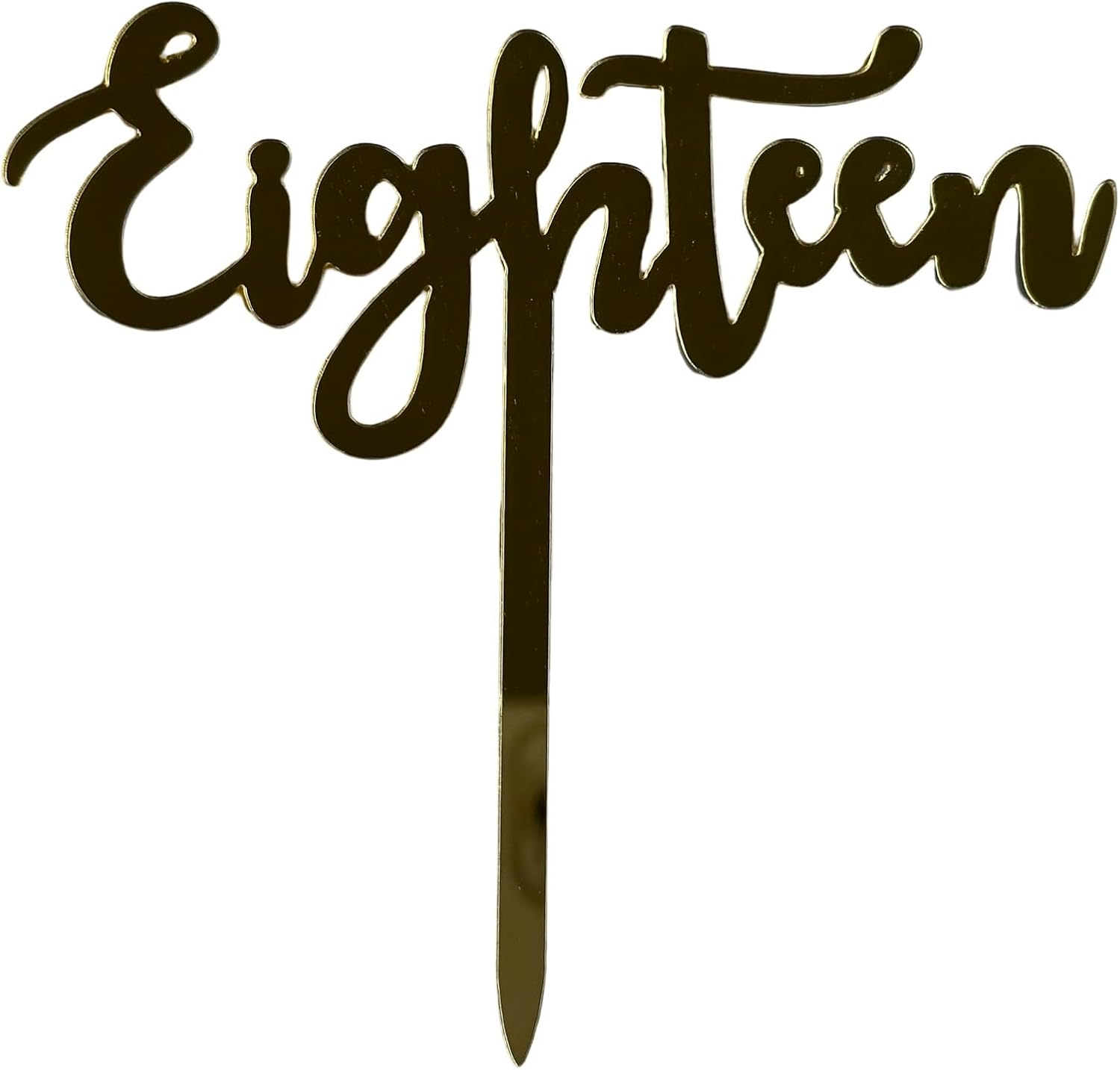 Eighteen 18 Acrylic Cake Topper Birthday 18Th Gold