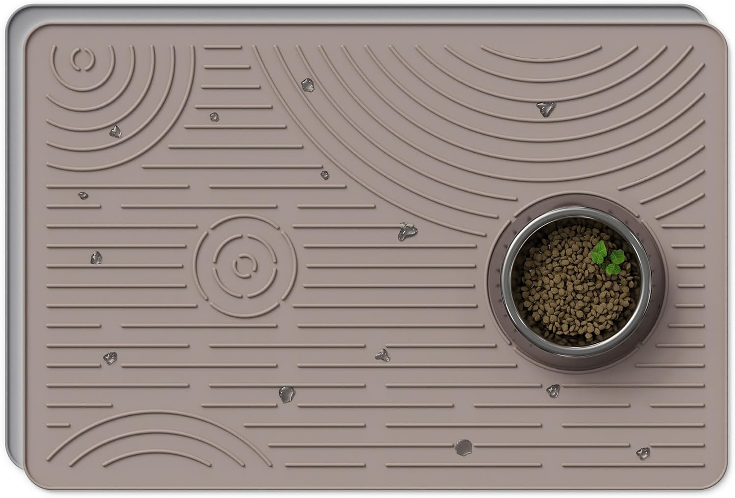 Wingcases Cat Litter Mat, 40X30Cm Silicone Litter Trapping Mat, Non-Slip, Easy to Clean, Waterproof Urine Resistant Material, Soft on Kitty Paws (Beige)