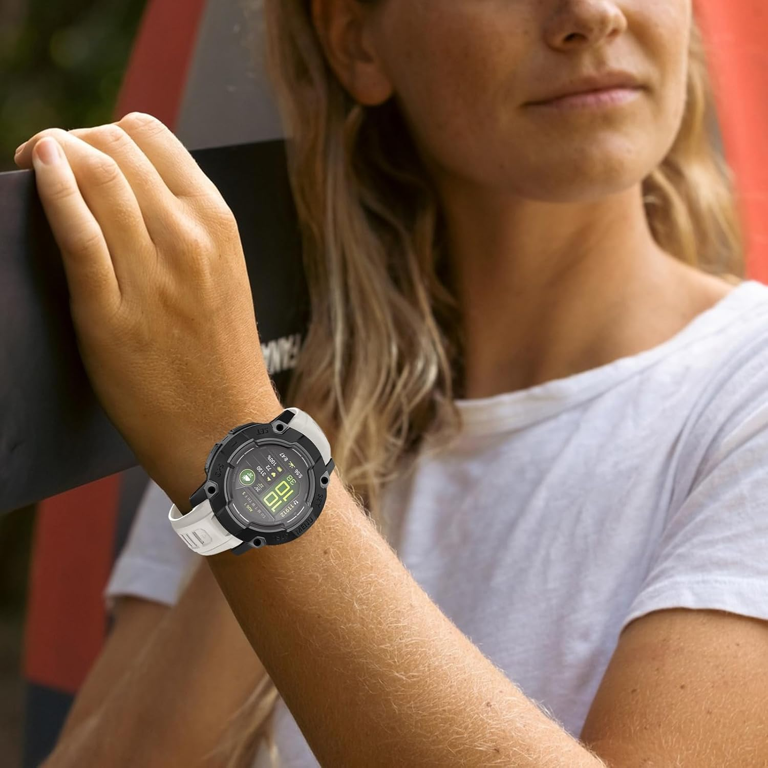 Strap for Garmin Instinct 3 50 Mm/Instinct 2X, 26 Mm Silicone Replacement Strap - Cangshan Green image number 7