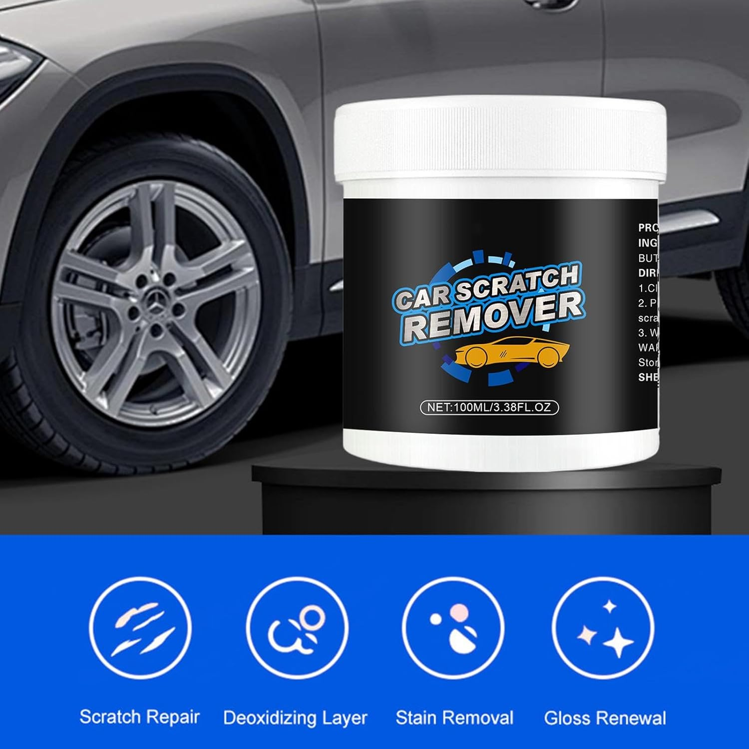 Car Paint Scratch Remover | Paint Restorer Scratches Remover | 100Ml Scratch and Swirl Remover Compound Polish, Works, Trucks, Suvs, and More image number 5