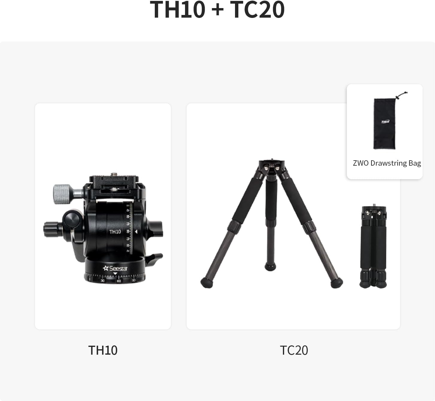 ZWO Seestar Tripod Head TH10 EQ Wedge for Seestar Smart Telescope, Fluid Tripod Head for Equatorial Mode, 360&deg; Pan & &plusmn;90&deg; Tilt, Compatible with DSLR, Mirrorless & Video Cameras image number 5