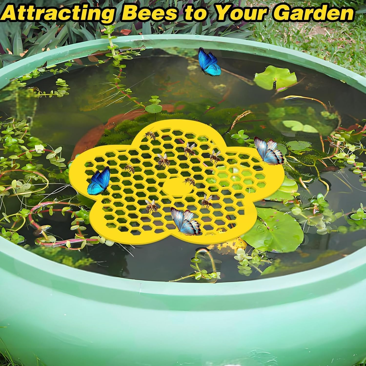 4Pcs EVA Foam Bee Feeder and Butterfly Drinking Station, Floating Bee Island Butterfly Feeder Drinker Station, EVA Foam Floating Bee Waterer Butterfly Watering Station