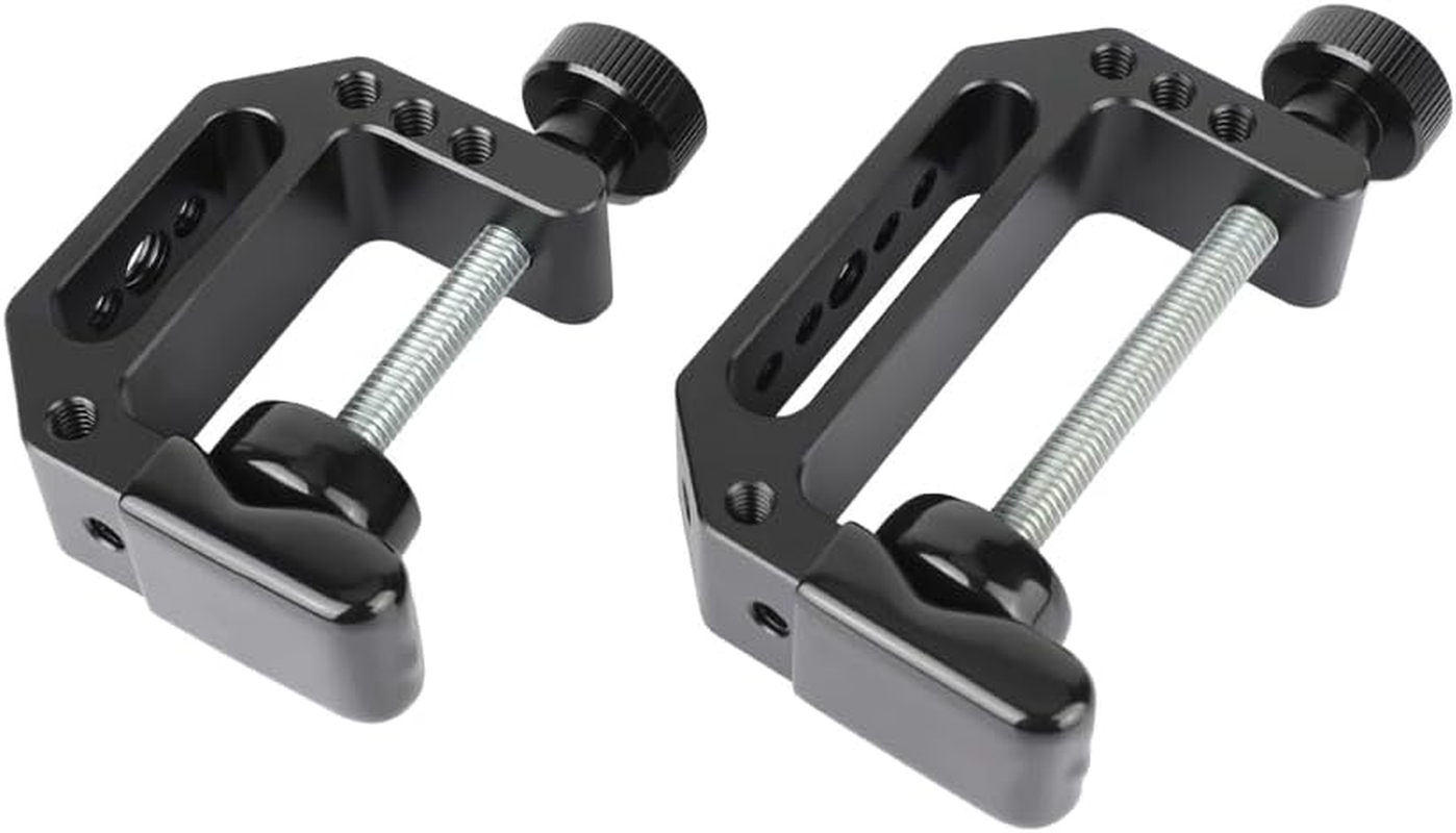 CAMVATE Aluminum C-Clamp(Small+Large) with 1/4"-20 & 3/8"-16 Thread Hole for Photographic