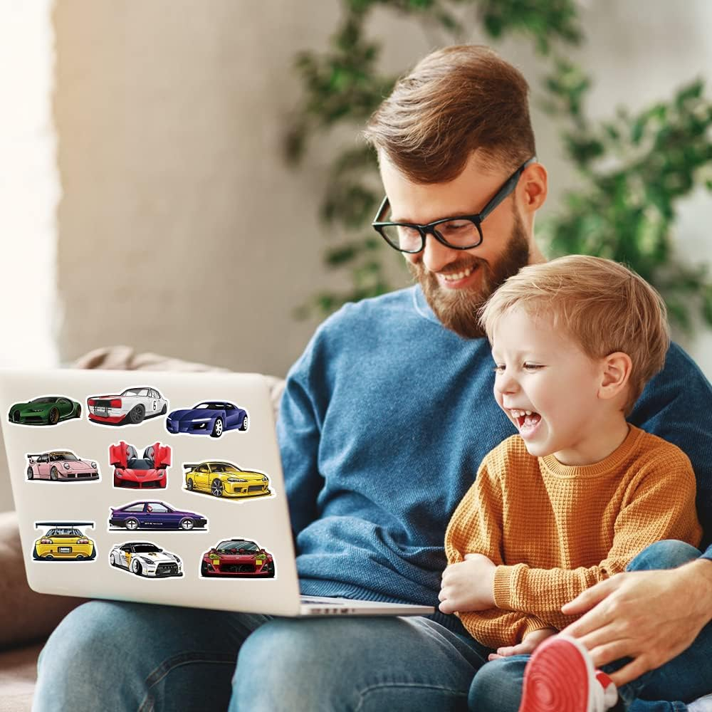 100Pcs JDM Car Stickers, Racing Sport Car Stickers Vinyl Waterproof for Water Bottles Laptop Guitar Skateboard Scrapbook JDM Decals Car Stickers for Men Teens Adults Kids image number 5