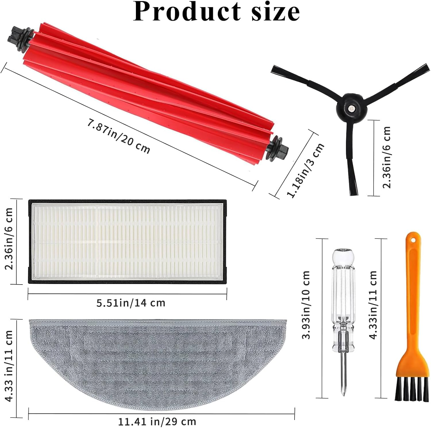 Replacement Parts for Roborock S8 Pro Ultra/S8 Docking Robot Vacuum, Robot Vacuum Accessories with 2 Main Brush, 4 Filters, 4 Side Brush, 1 Cleaning Brush - S8 Pro Ultra image number 4