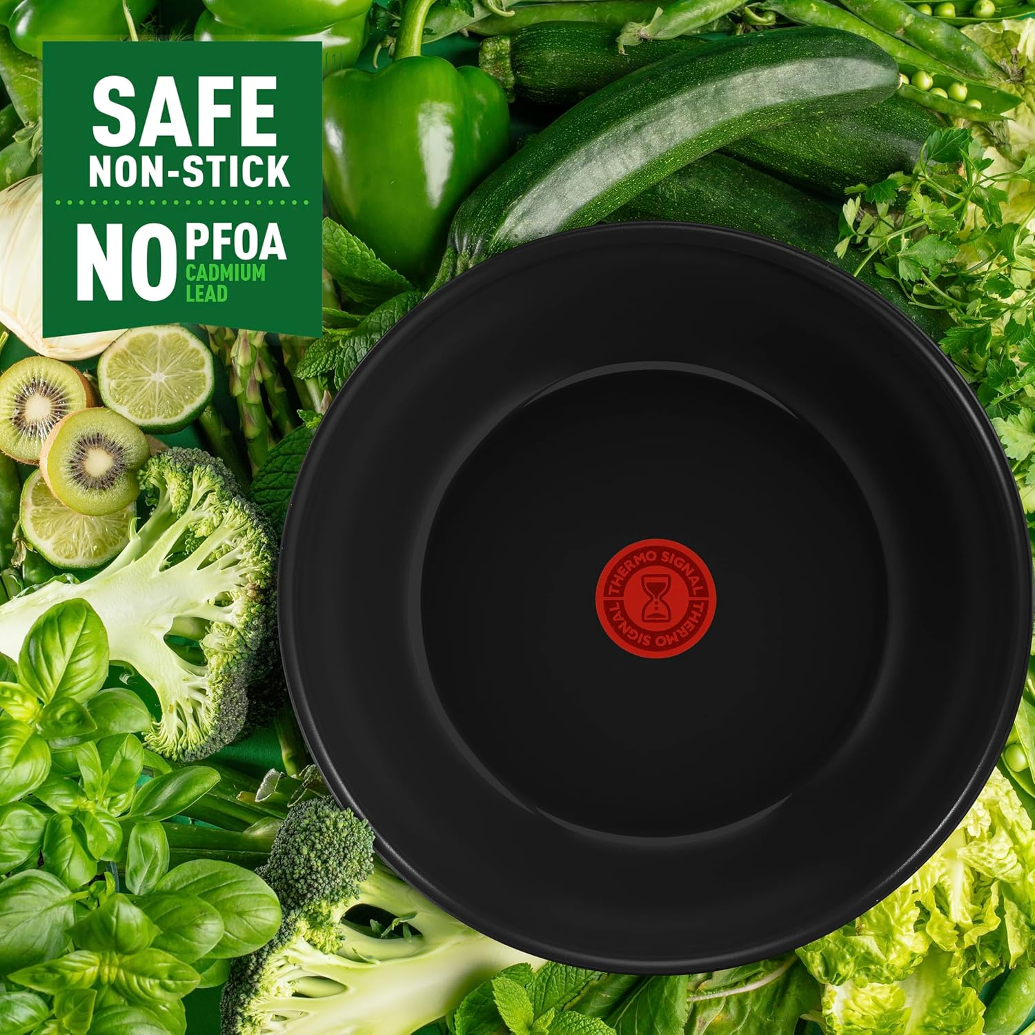 Tefal, Renew Black Induction Ceramic Wok, 28Cm, C4321923, Fixed Handle Aluminium, Inoceram Technology for Non-Stick Ceramic Coating, Thermo Signal Technology, Eco Designed, Suitable for All Cooktops image number 2