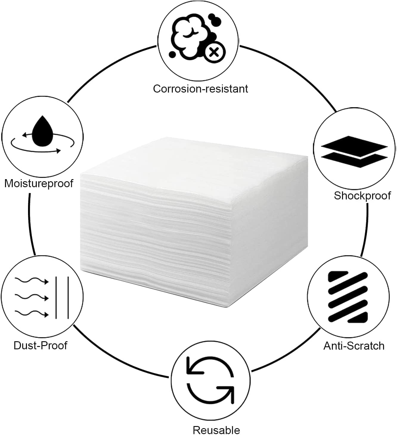 100 Pack 12&rdquo;X12&rdquo; Foam Wrap Sheets for Packing Storage Shipping Moving Supplies, Cushion Foam Wrap Packing Foam for Dishes, China, Glass and Furniture 100 Pack - White 100 Pack image number 4