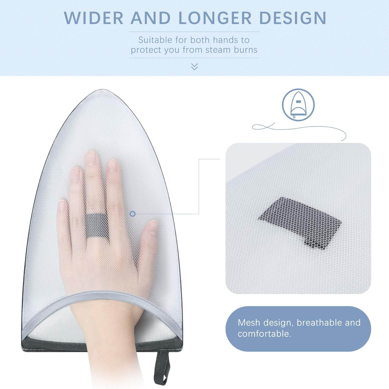 Garment Steamer Ironing Glove Waterproof anti Steam Mitt with Finger Loop Portable Mini Ironing Board Household Ironing Pad Sponge Steam Ironing Gloves Hand-Held Mini Ironing Pad image number 6