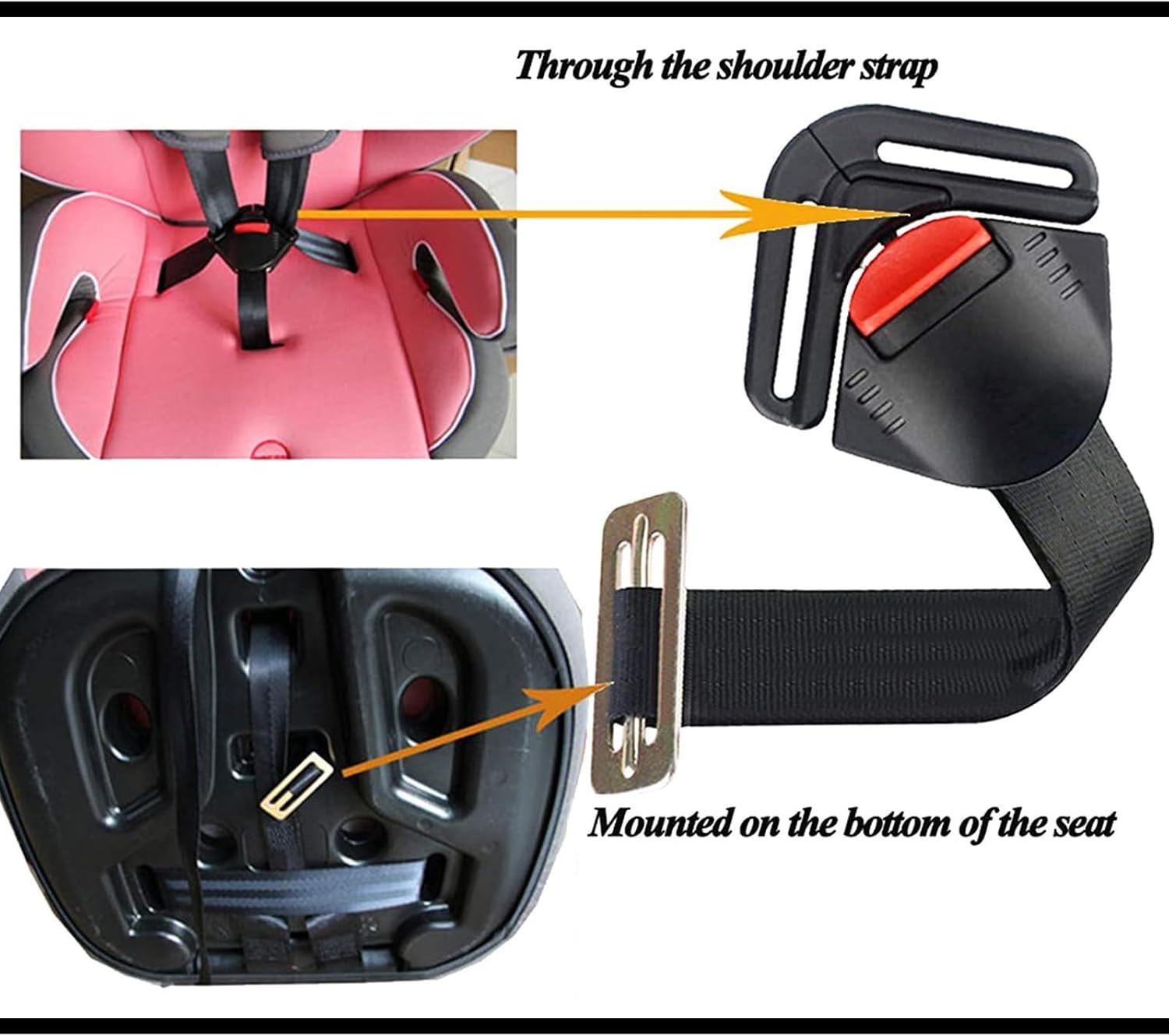 Child Car Seat Toddler Harness Clip Fixed Lock Buckle 5 Point Adjustable Strap Locking Buckle Clip for Stroller High Chair Kid Pushchair image number 5