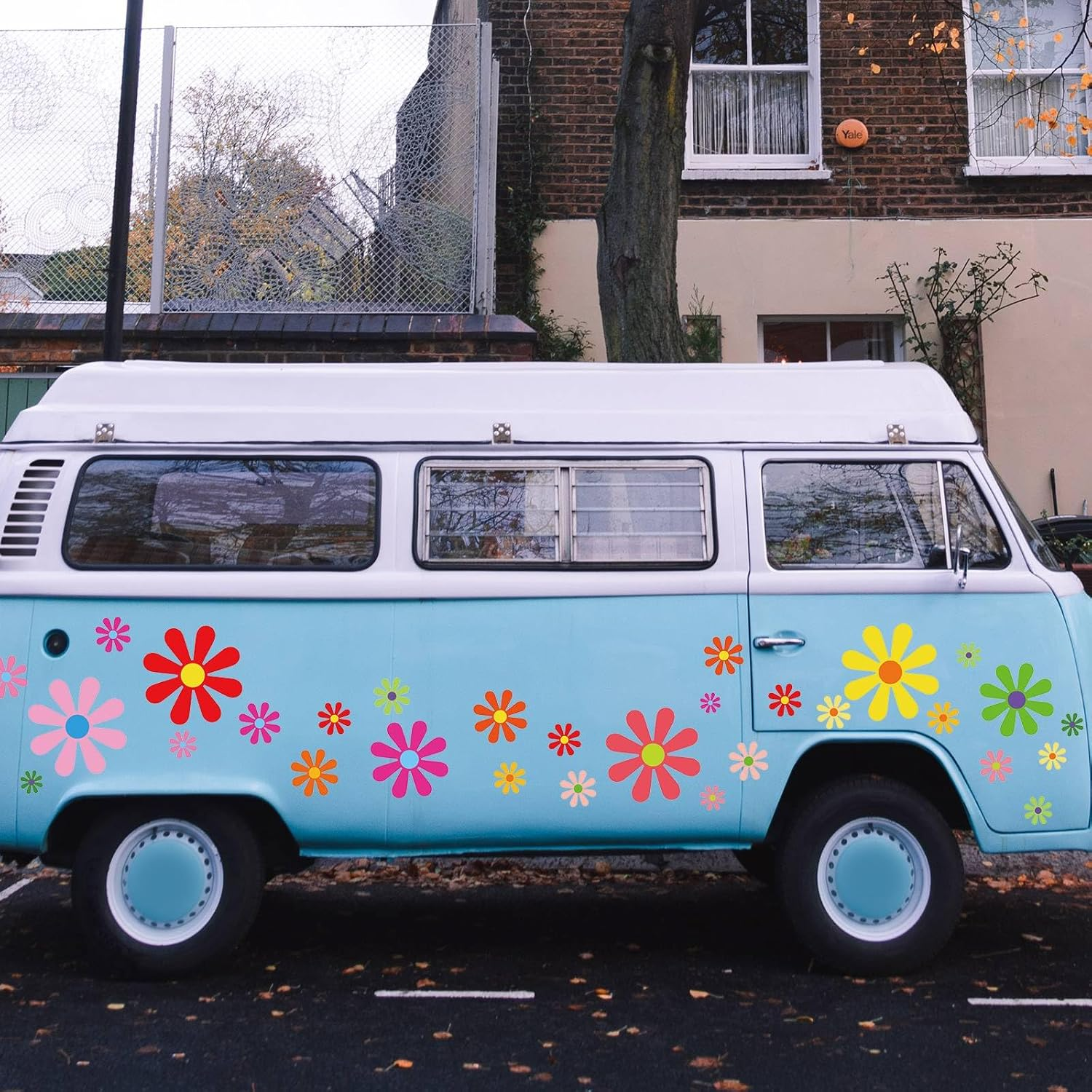 Fuutreo 12 Sheets Daisy Stickers 133 Pieces Flower Decals Vinyl Self Adhesive for Car Mirror Window Clings Laptop Decoration, Assorted Sizes (Multicolor) (Fuutreo-Daisy Car-03) - Single Color image number 2