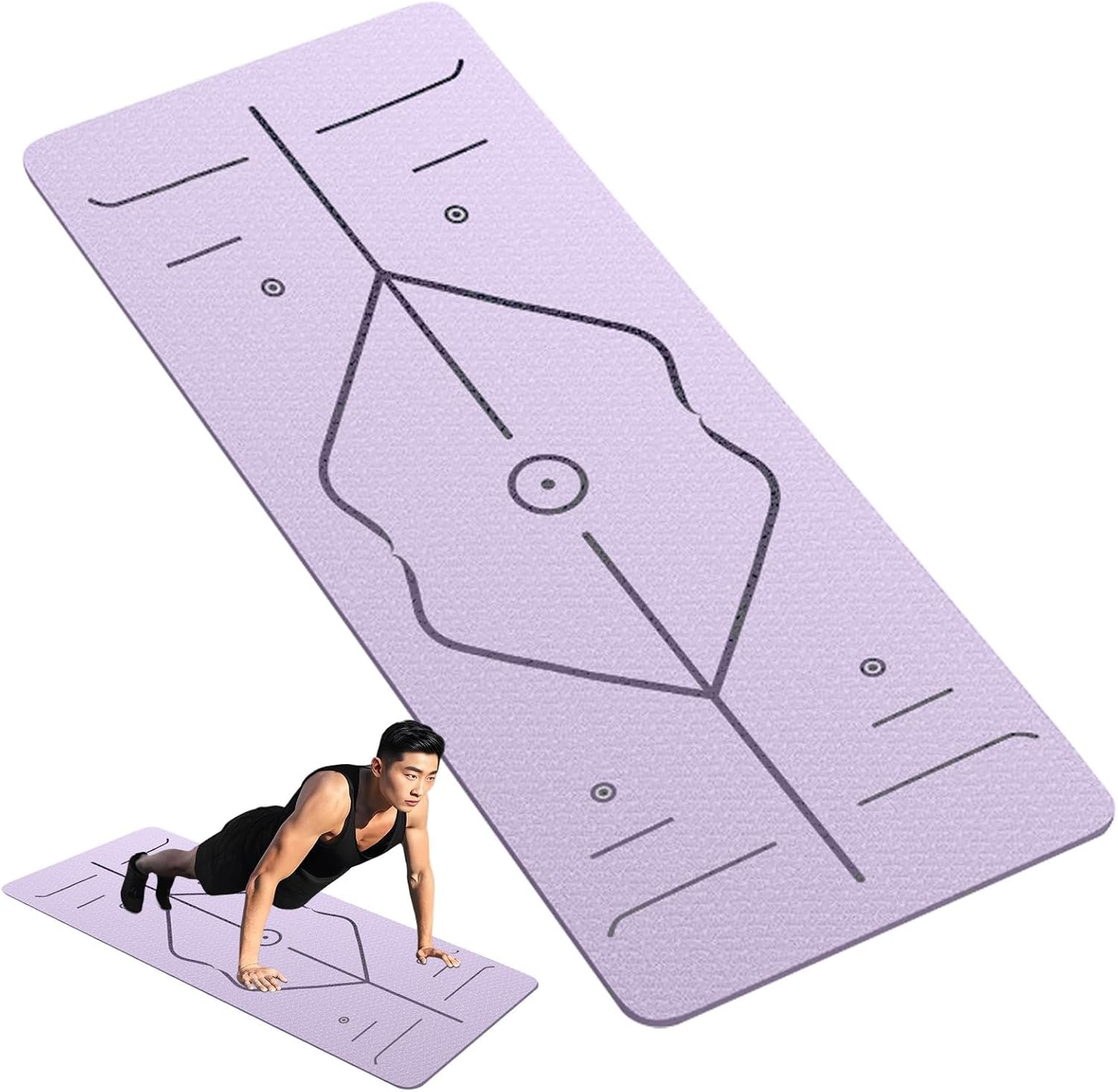 Shock Absorption Mat, Home Gym Accessories, Pilates Mat, Portable and Lightweight, Shock Absorption Support, 18.5X6.1X6Cm for Pilates Stretching Floor & Fitness Workouts image number 3
