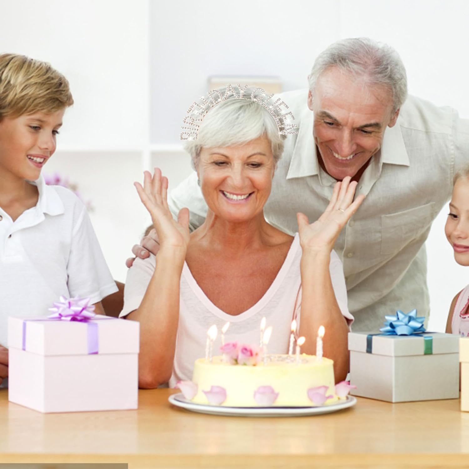 WLLHYF Birthday Crown for Women, Birthday Tiaras Rose Gold Birthday Queen Headband Princess Crown for Girls Birthday Party Accessories image number 6