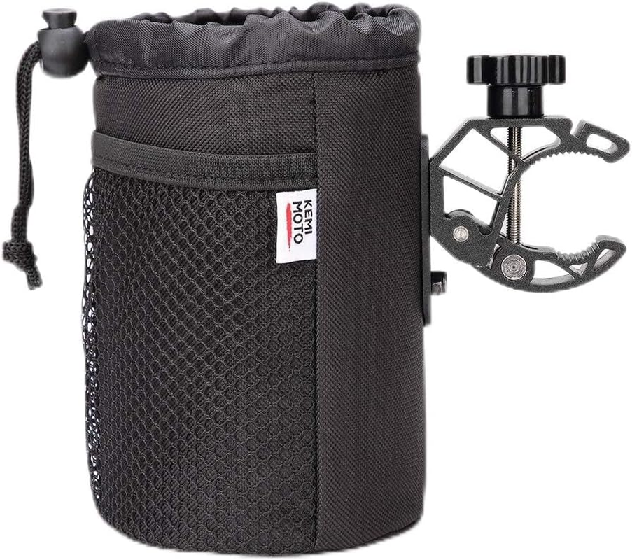KEMIMOTO Bicycle Bottle Holder, Bicycle Drink Holder Made of Oxford Fabric, Bottle Holder with Mesh Pocket, Drink Holder for Pram, Motorcycle, Wheelchair, Scooter image number 1