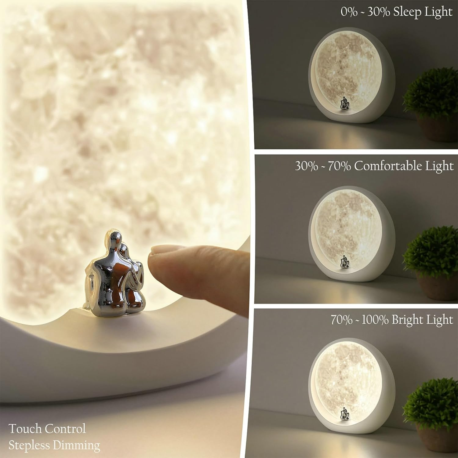 Mamre Super Moon Night Light - Dimmable Table Lamp Home Decoration and Unique Gift Idea for Anniversary Weddings, Valentine'S Day Christmas - Golden Sunset image number 4