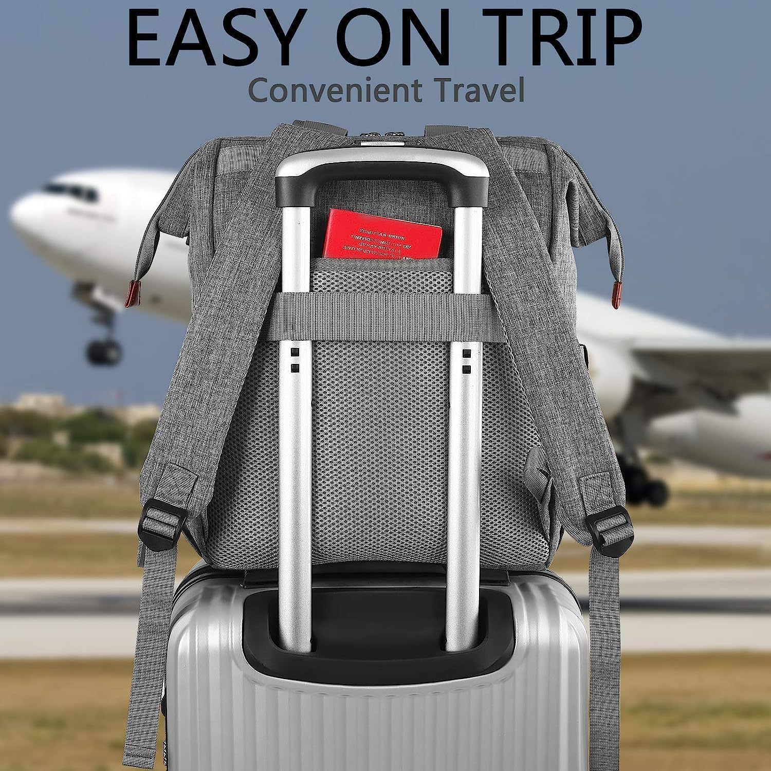 Laptop Backpack for Women, RFID anti Theft Backpacks with USB Charging Port, Water Resistant Wide Top Open Work Teacher College Travel Computer Bag for Woman Fits 15.6,17.3 Inch Laptop - 15.6In-Pink image number 6