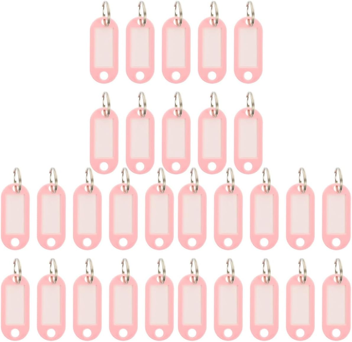 Totority 30PCS Cherry Blossom Pink Keychain Tags with Writable Labels and Rings, Compact Portable Key Identifiers and Luggage Markers for Travel Suitcases and Bag Organization image number 2