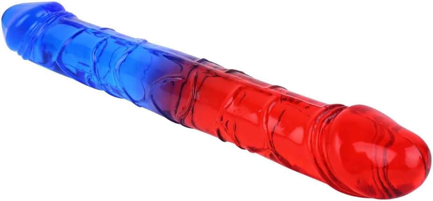 44Cm/17.32Inch Realistic Double Head Resistant Tool Comfortable Resistant Waterproof Flexible for Women Fitness - Red & Blue Colour (Blue & Red) image number 3