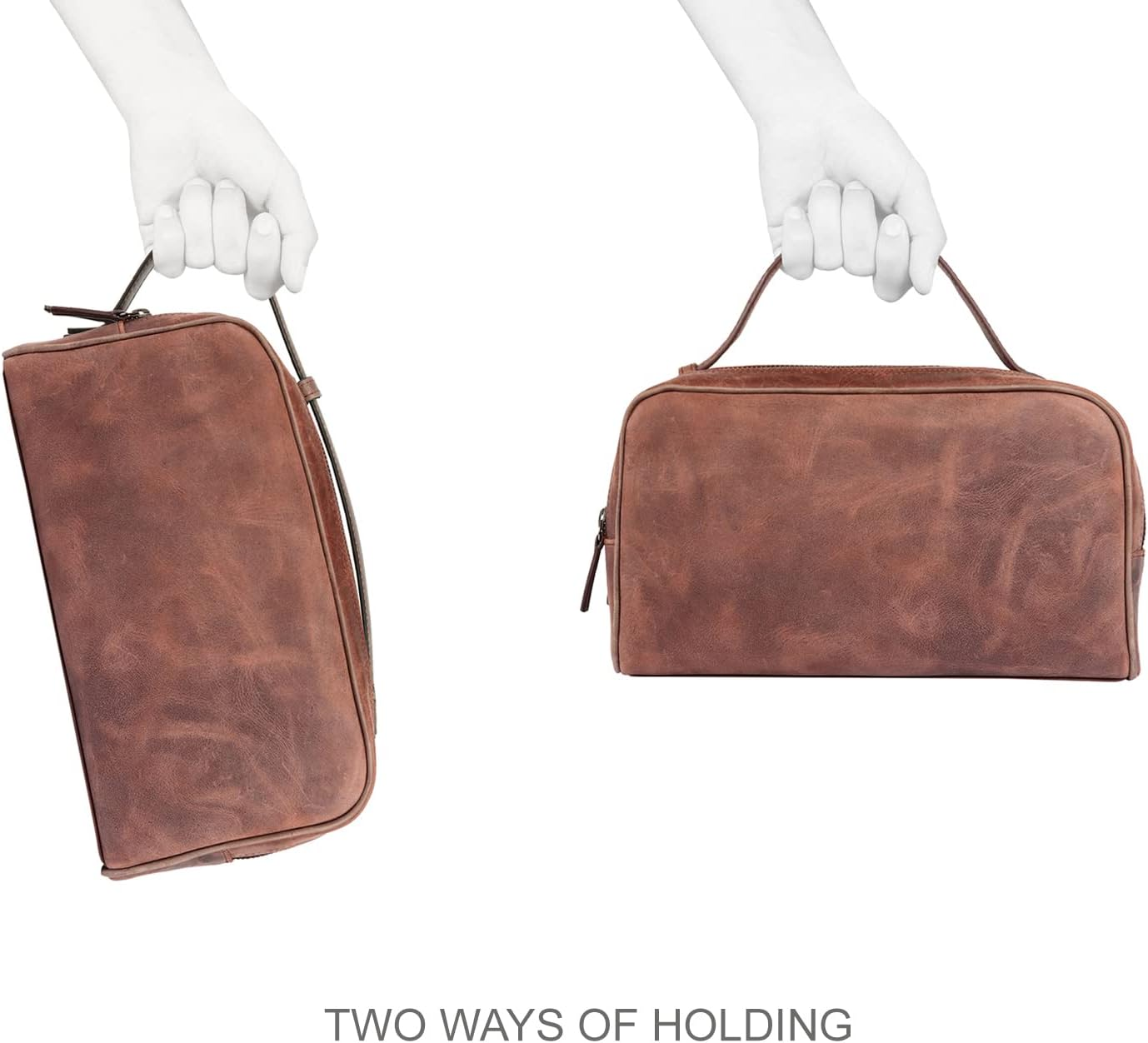 Londo Two Compartment Genuine Leather Travel Bag - Unisex - Black image number 6