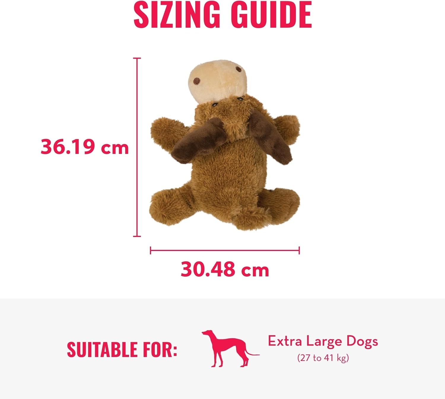 Kong Cozie Marvin the Moose Plush Dog Toy, X-Large, Brown