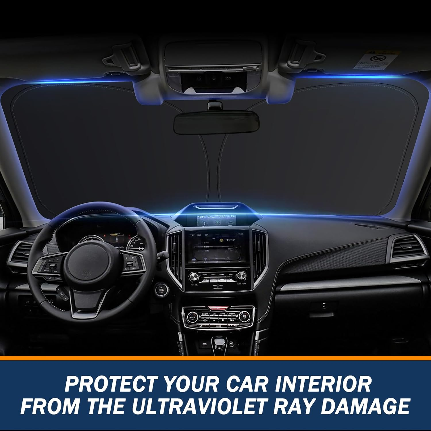 For Subaru Forester Sun Shade 2014-2024 2025, Car Front Window Covers Sun Visor Protector, Foldable Blocks UV Rays Windshield Sunshade for Subaru Forester Accessories image number 6