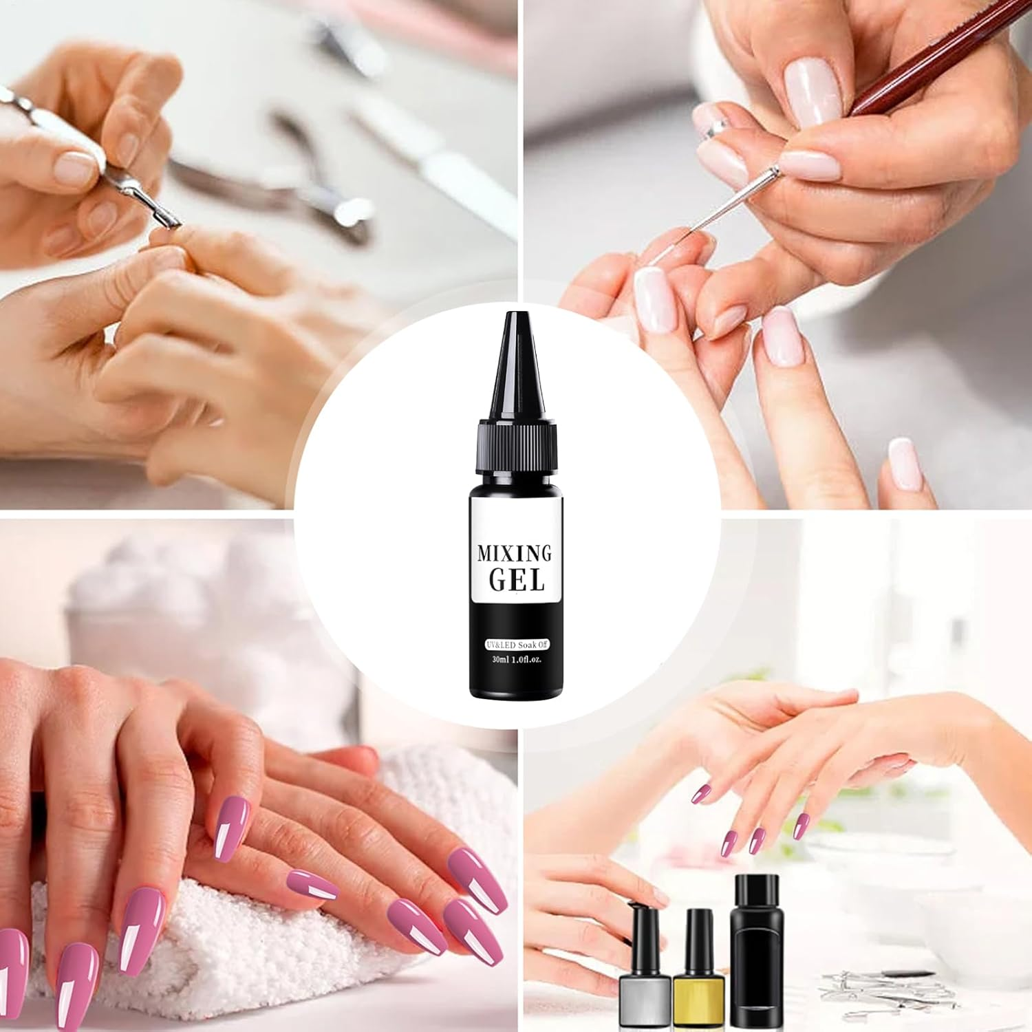 Iouyjiu Clear Gel Nail Polish - Multifunctional Mixing Gel - Multifunctional 30Ml Mixing Polish for Salon Cosplay Wedding Gathering Festive Vacation image number 6