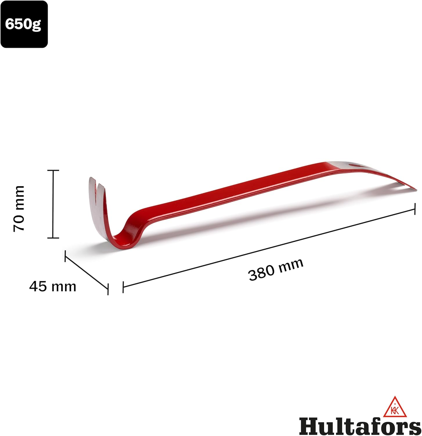 Hultafors 827015 Crowbar Set of 2 (190 Mm and 380 Mm) Practical Multifunctional Pry Bar I Robust & Durable Nail Puller for Woodwork and Much More image number 2