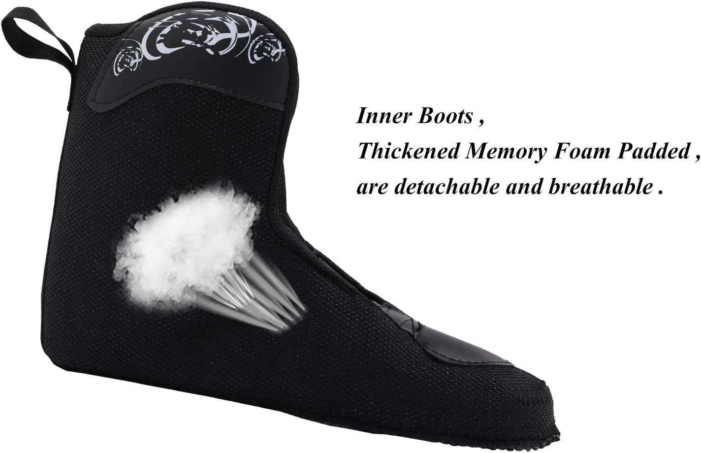 LIKU Black Professional Roller Inline Skates Unisex image number 3