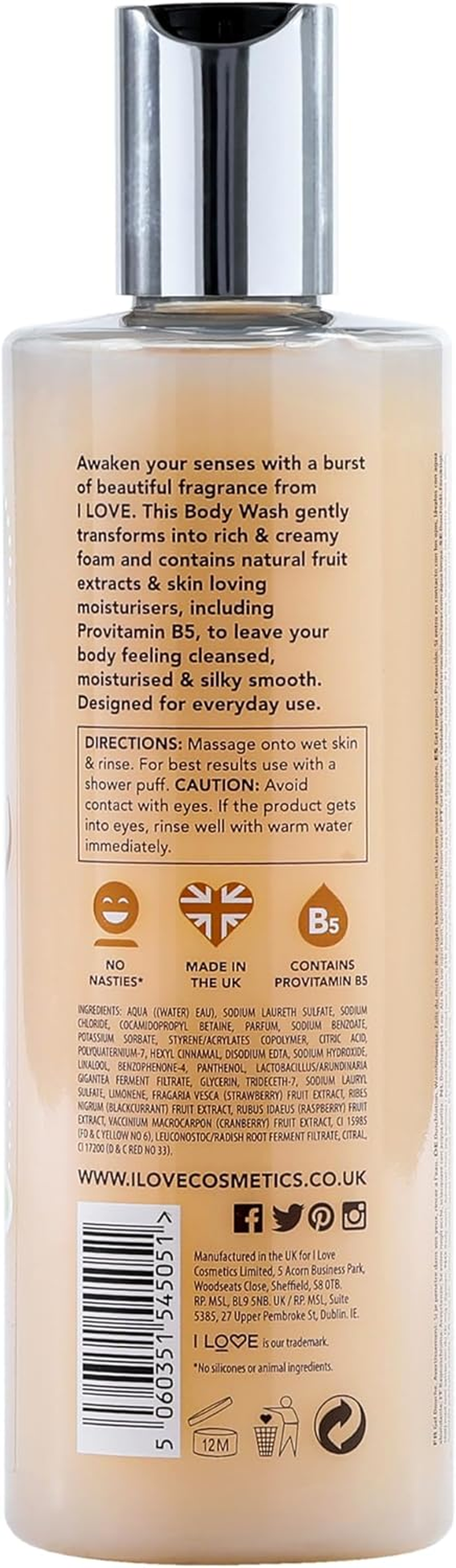 I Love Signature Vanilla Milk Rich & Creamy Body Wash with Natural Fruit Extracts, Body Wash for Women, Silky Smooth Finish 12.17 Fl Oz image number 1