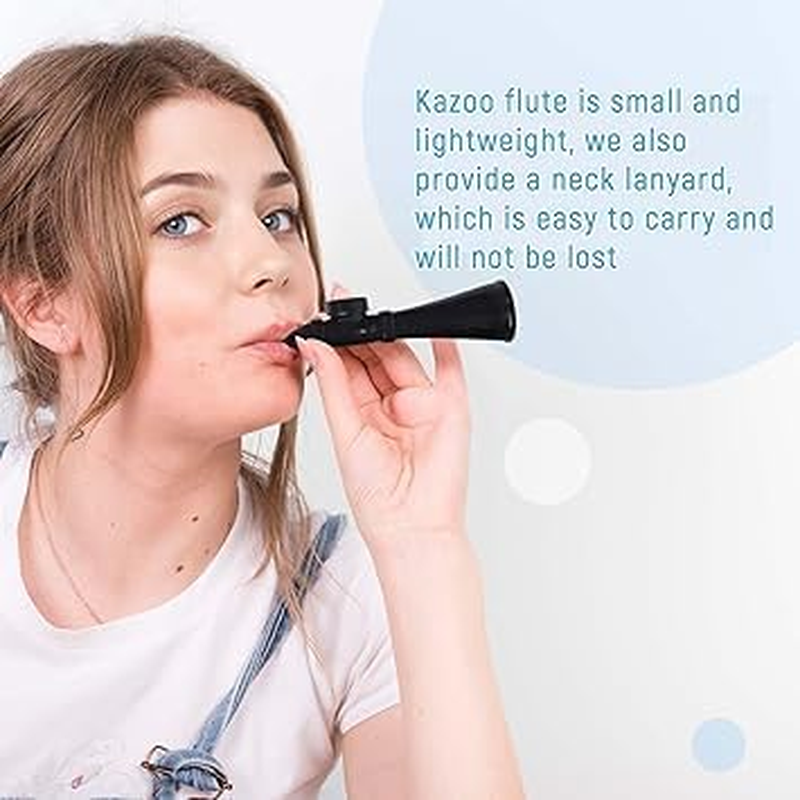 1Pcs Compact Lightweight Kazoo Musical Instrument - Black Kazoo with Great Sound for Guitar, Ukulele, Violin, Piano Keyboard, Easy to Learn for All Ages image number 2