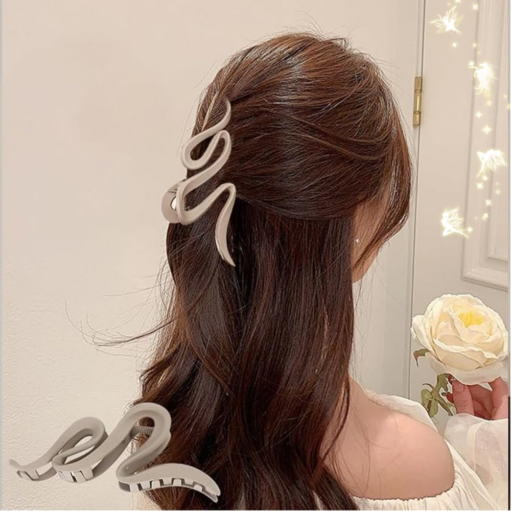 Hair Clips for Women Large Hair Claw Clips for Thin Thick Hair, Big Matte Banana Clips, Neutral Colors image number 1
