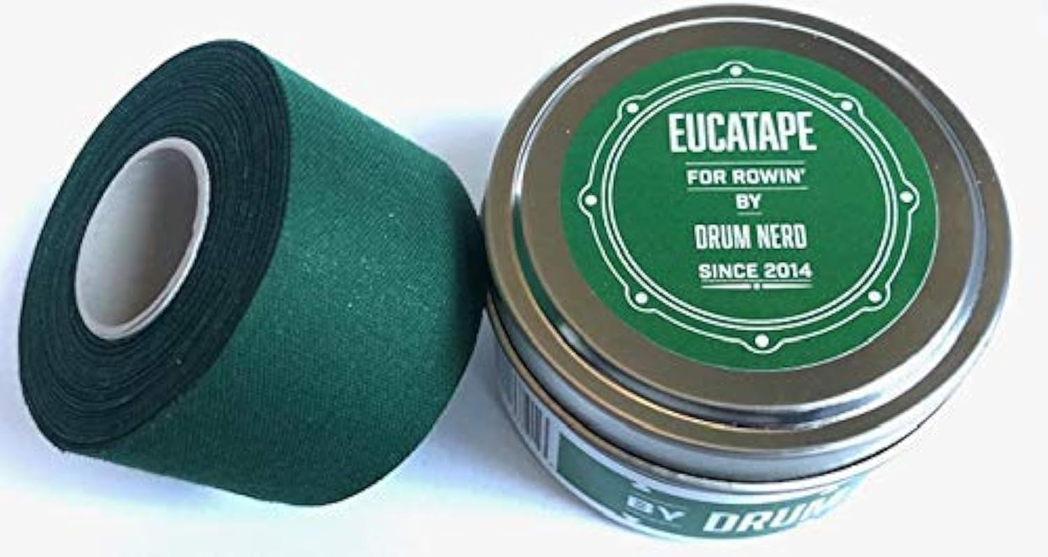 Drum Nerd Eucatape Eucalyptus Infused Rowing Tape for Men & Women - Heals and Protects Hands from Blisters, Better than Rowing Gloves for Strength & Grip Indoor Machine or Outdoor Sculling Crew
