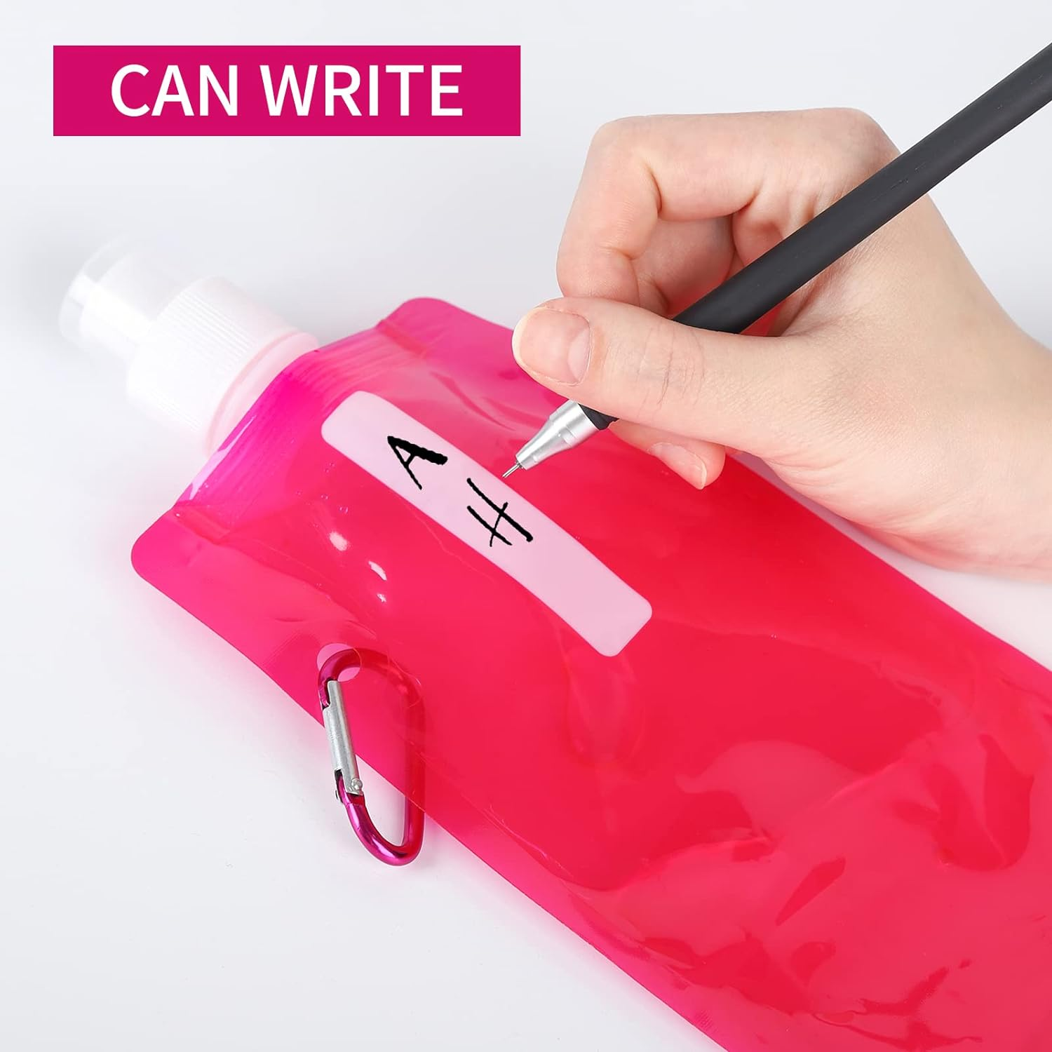 GLAITC Foldable Water Bottle,6 Colors Collapsible Water Bottle Reusable Drinking Water Bottle Plastic Water Bag Reusable Drinking Water Bags with Clip for Outdoor Indoor Sports,Biking,Hiking,Travel image number 3