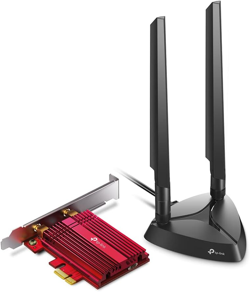 Tp-Link AXE5400 Tri-Band Wi-Fi 6E Bluetooth 5.2 PCI Express Adapter with Two Antennas, Intel Wi-Fi 6E Chipset, Magnetized Antenna Base, Low-Profile Bracket Included, WPA 3 (Archer TXE75E) (UK Version) image number 1