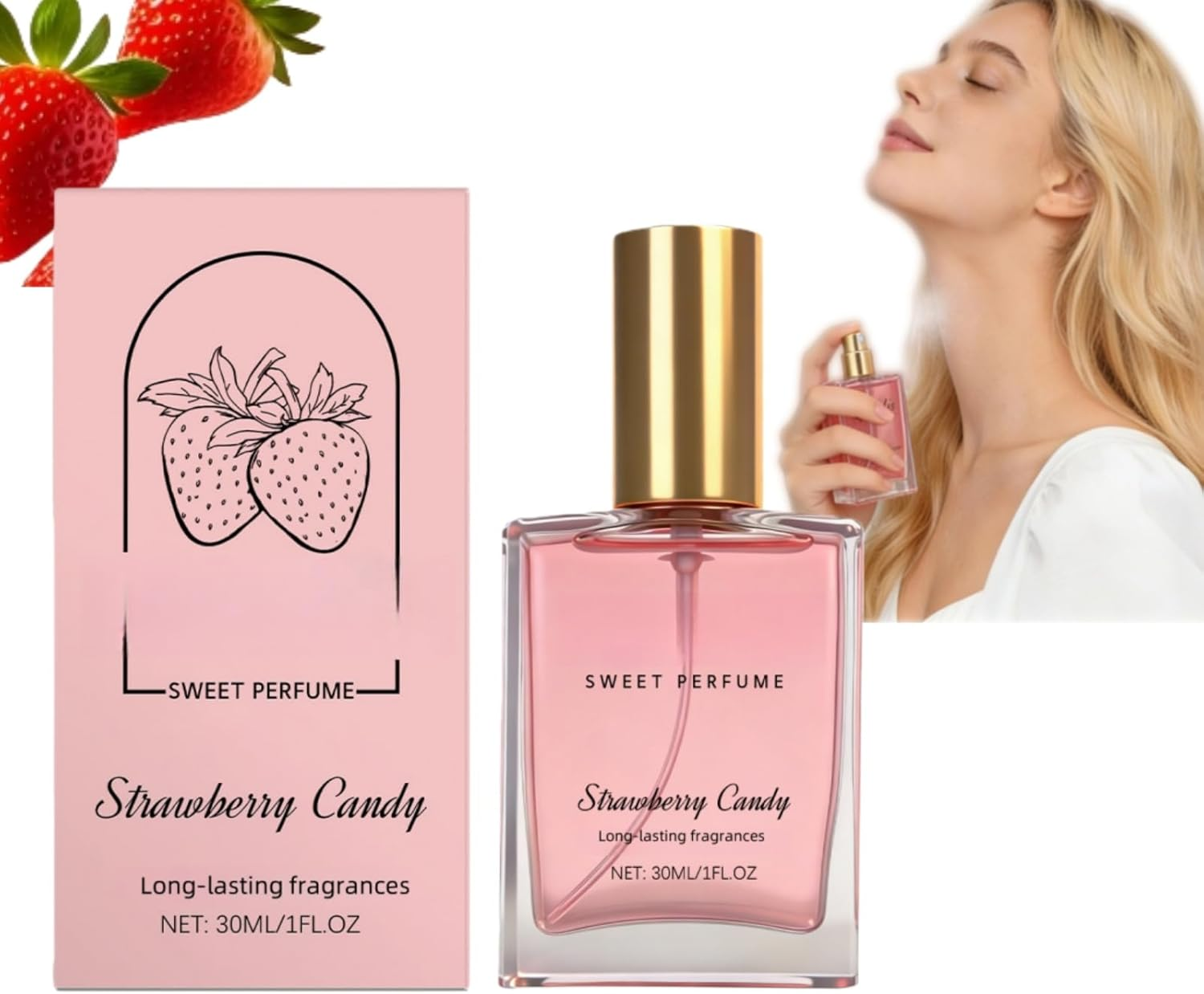 Freshing Strawberry Body Milk Mists Spray, Long-Lasting Sweet Fragrances Body Mists, Women'S Bodys Sprays Fragrances, Hair Perfume for Women, Long-Lasting Fragrance for Bodys & Hair (5)