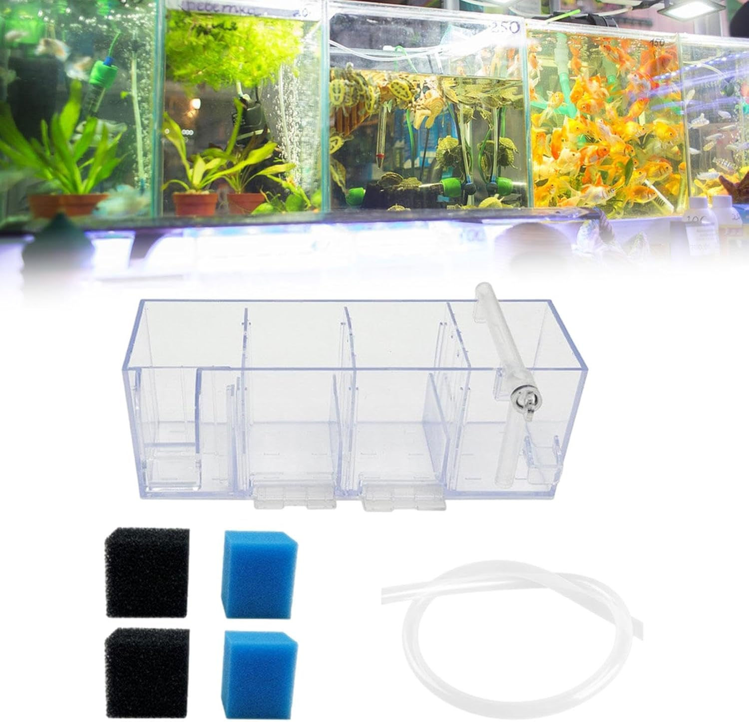 Perfk Fish Tank External Filter Box Water Purifier Sturdy Quiet Aquarium Accessories Aquarium Hang on Back Filter Filtration System, A image number 3