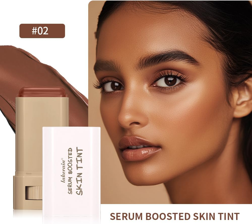 Foundation Stick Beauty Balm Serum Boosted Skin Tint, Serum Boosted Skin Tint Balm, Solid Tinted Moisturizing,Longwear Contour Stick for Dewy, Natural Finish(#02) image number 6