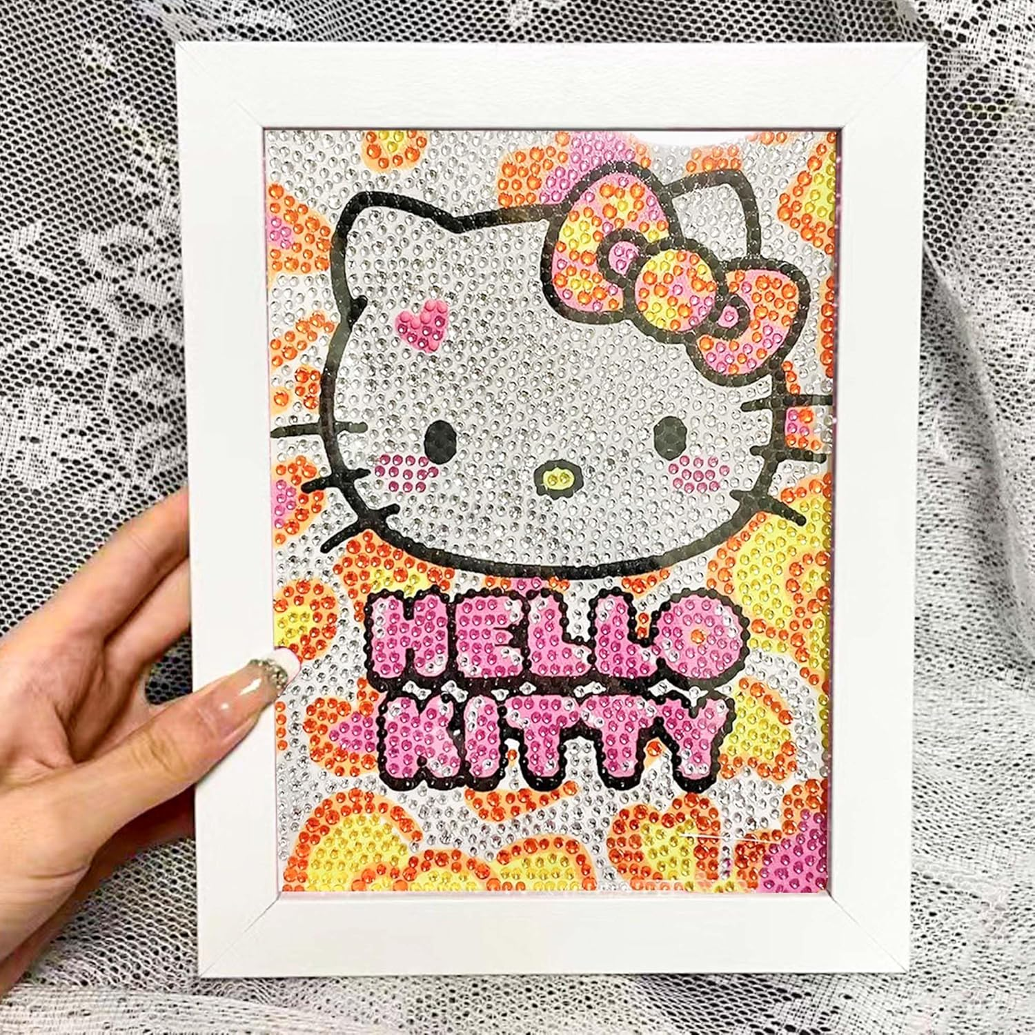 Akutoer Cute Cartoon Diamond Drawing Kits, Kawaii Painting with Diamonds, Gem Arts & Crafts, DIY Paint Supplies with Frames for Home Decor(Cinno)