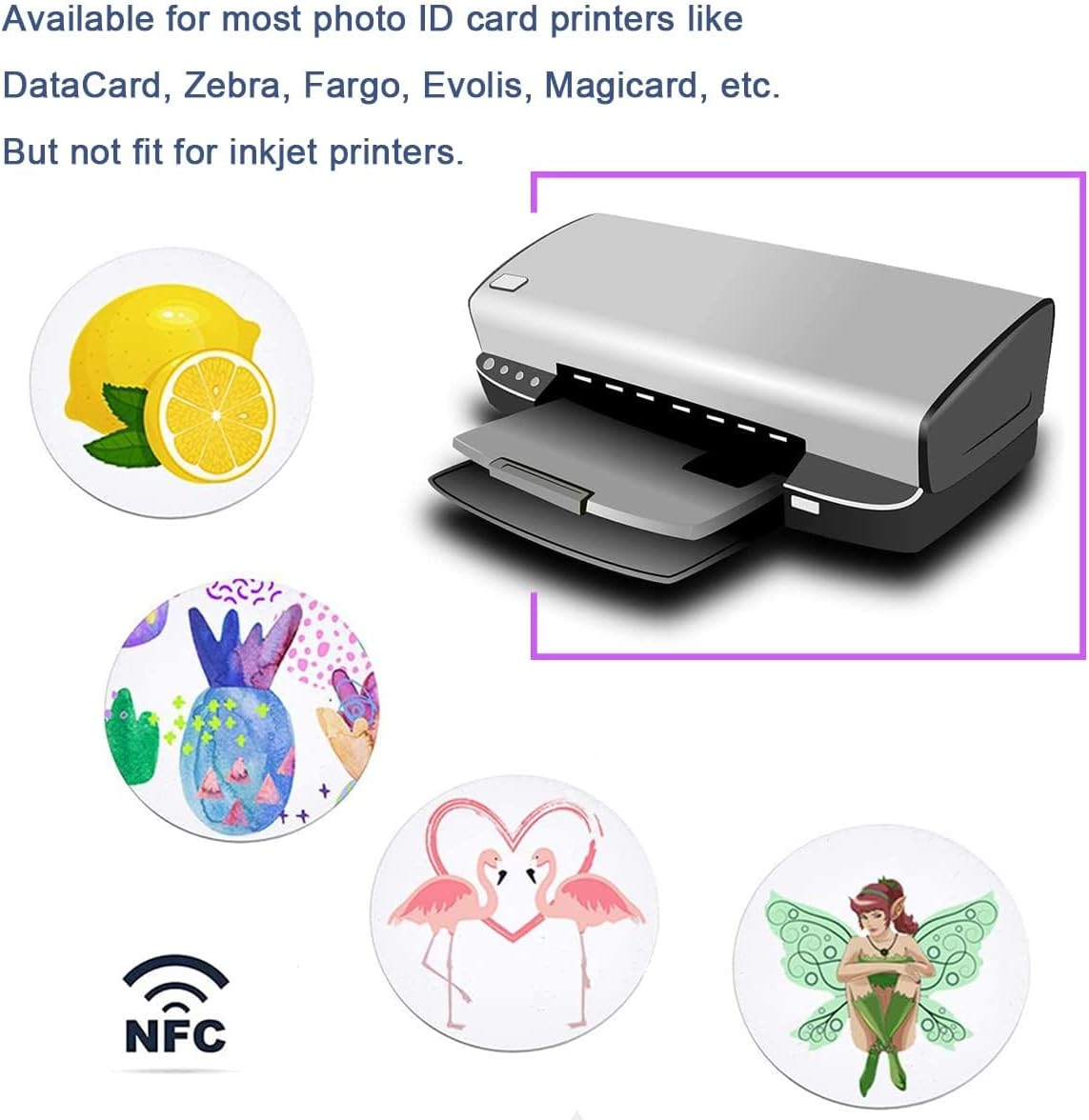 NFC Cards NTAG215, 40 Pack, 25Mm round PVC Tags, Compatible with Tagmo Amiibo and NFC Enabled Devices image number 5