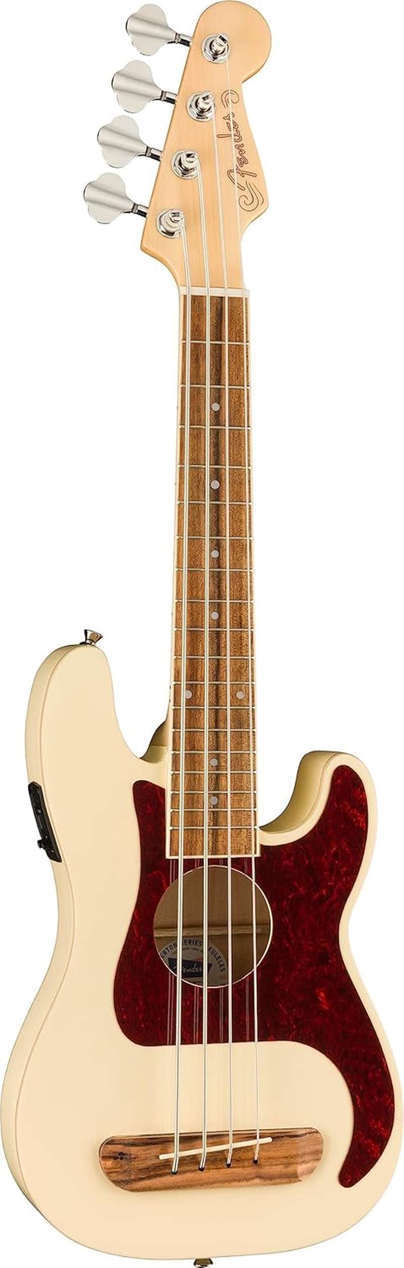 Fender Fullerton Precision Bass&reg; Uke, Walnut Fingerboard, Tortoiseshell Pickguard, Olympic White image number 6
