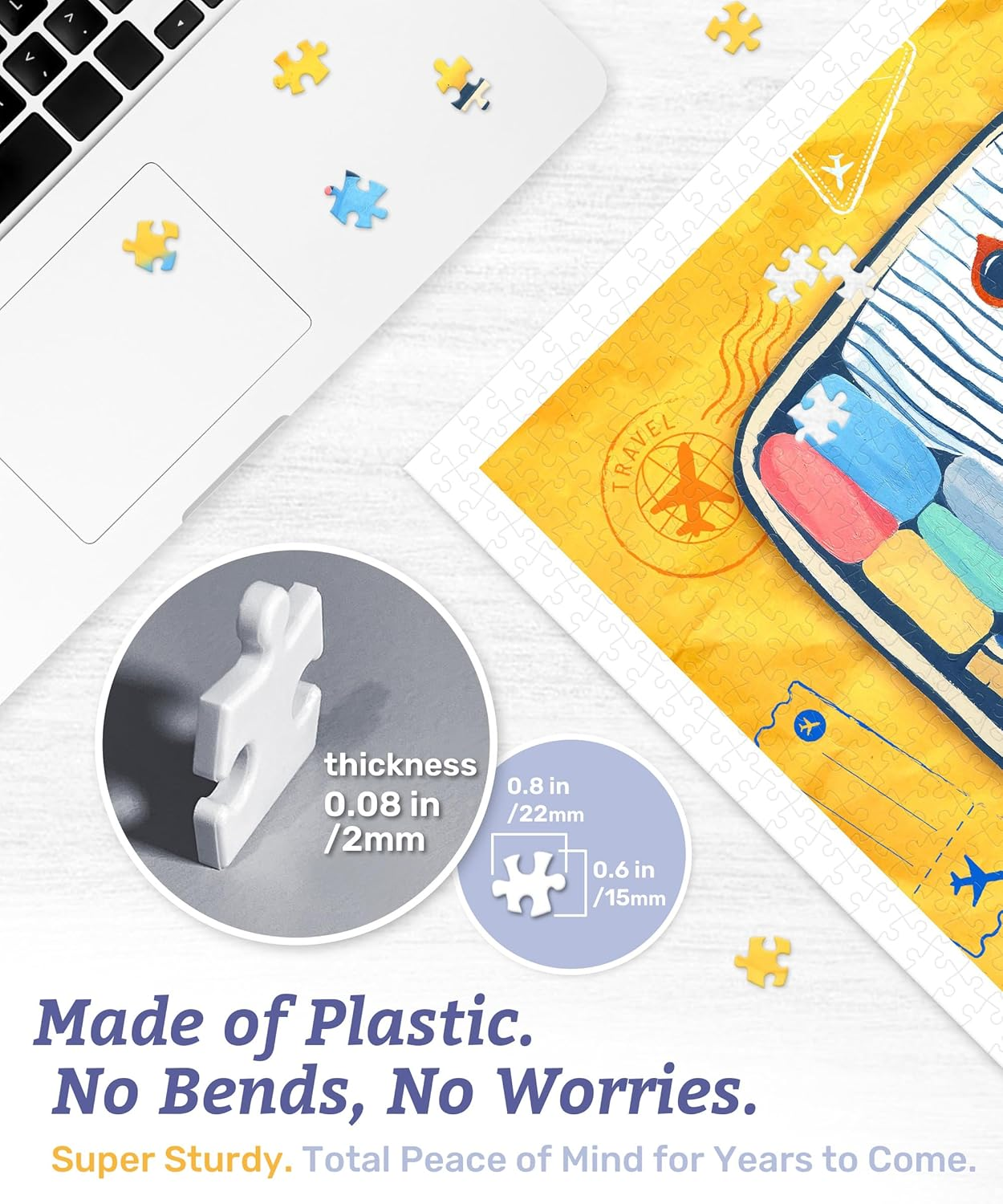 Piecerelax Plastic Jigsaw Puzzles for Adults 1000 Pieces Bea Muller - Sunset Walk in the Town Most Satisfying Table Games and Gifts No Puzzle Mat Required [H3497] image number 1