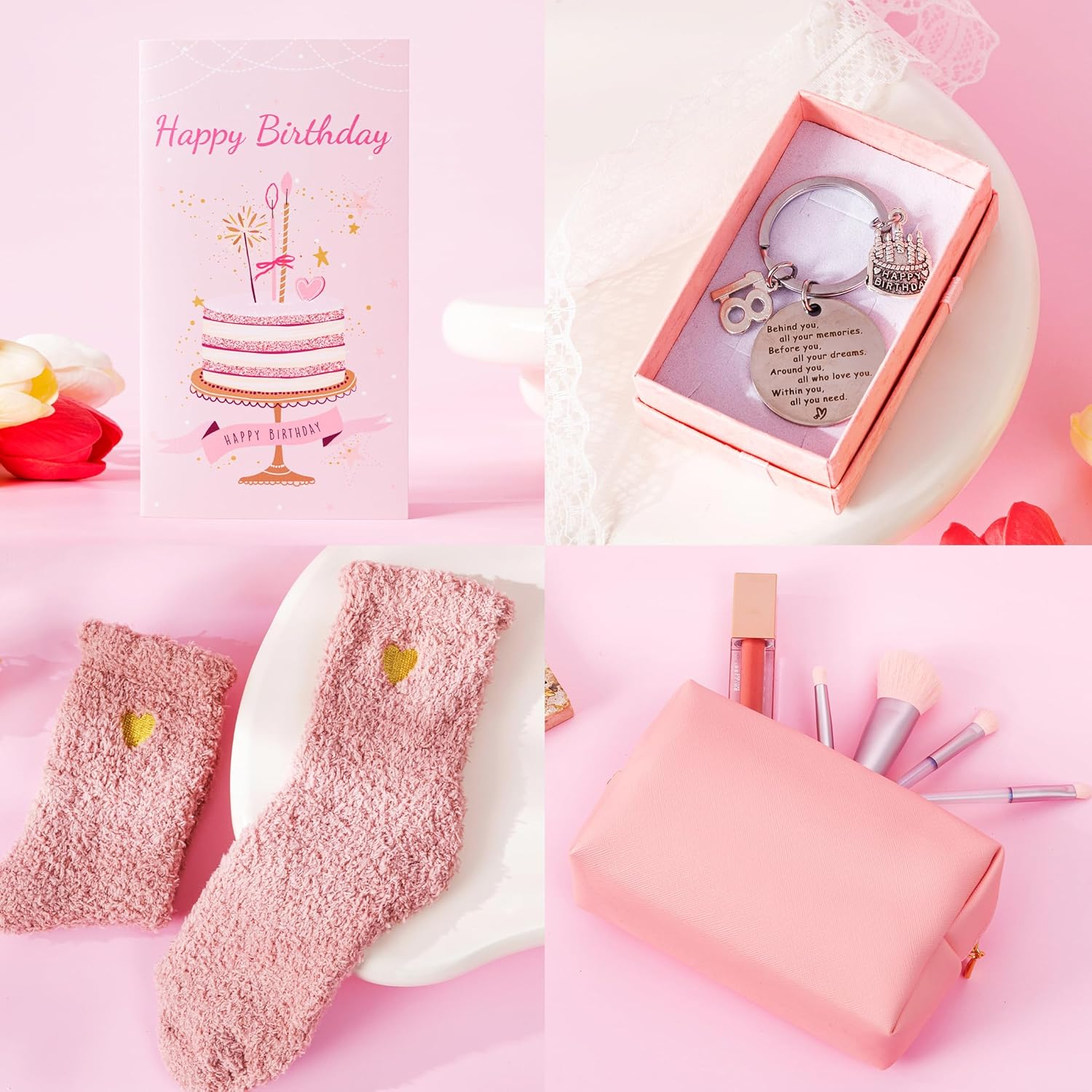 18Th Birthday Hamper Basket for Her - Turning 18 Year Old Female Birthday Gifts, Pamper Box for Ladies, Personalised Presents for Mom, Wife