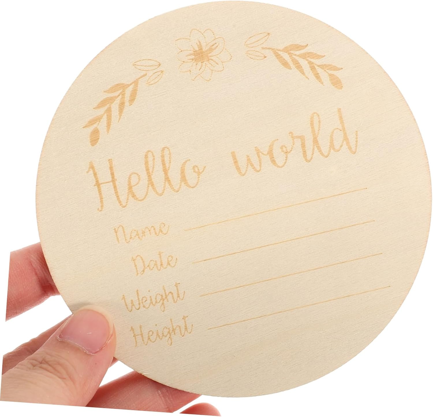 Veemoon 14Pcs Monthly Milestone Wood Discs Name Sign Birth Announcement for Newborn Gifts Unique Milestone Cards image number 1