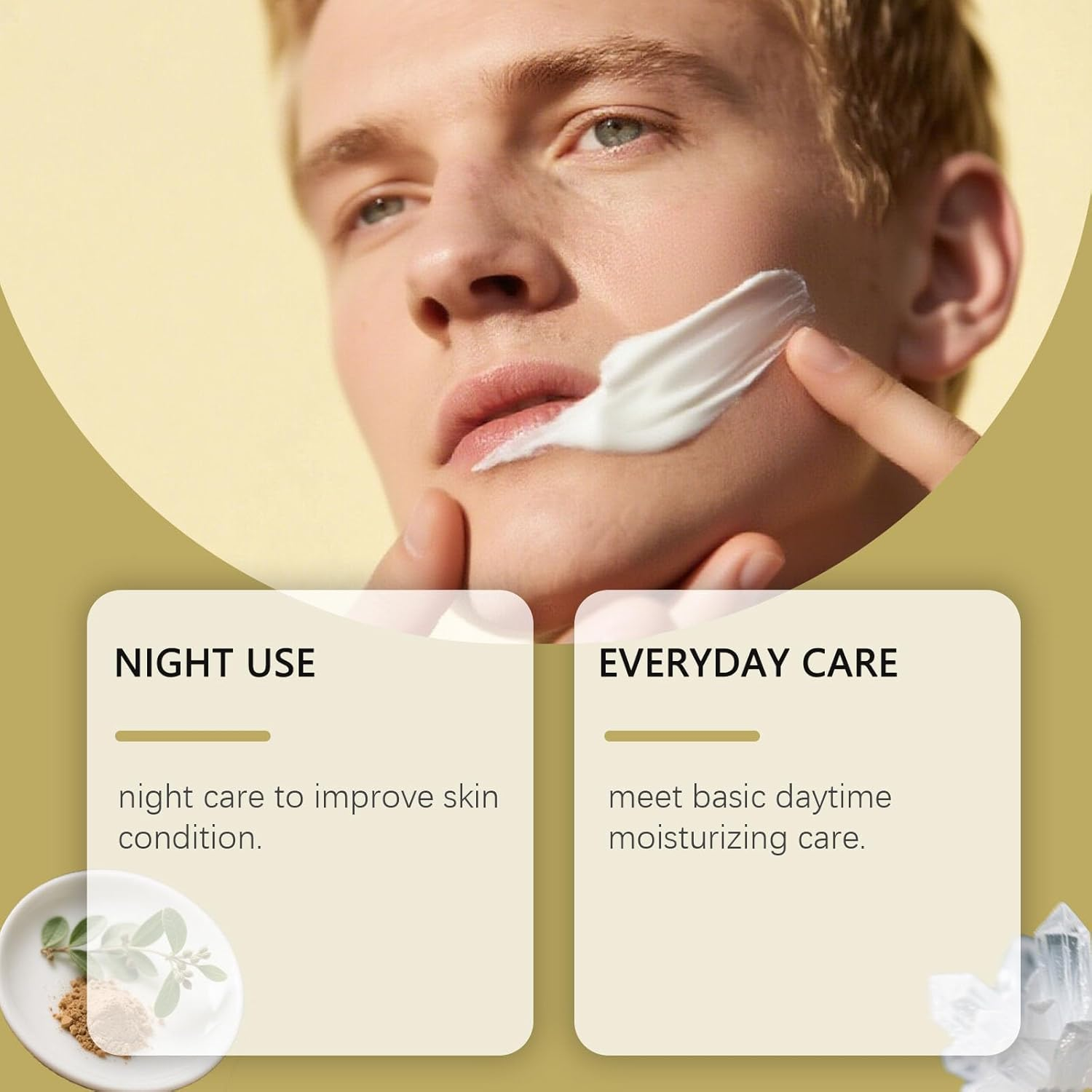 Men'S Skin Tightening Face Cream - Anti-Aging Moisturizer for Dry Skin, Reduces Wrinkles & Fine Lines, Lightweight & Non-Greasy, Soothing after Shave Lotion, Soothing Skin (2Pcs) - 2Pcs image number 2