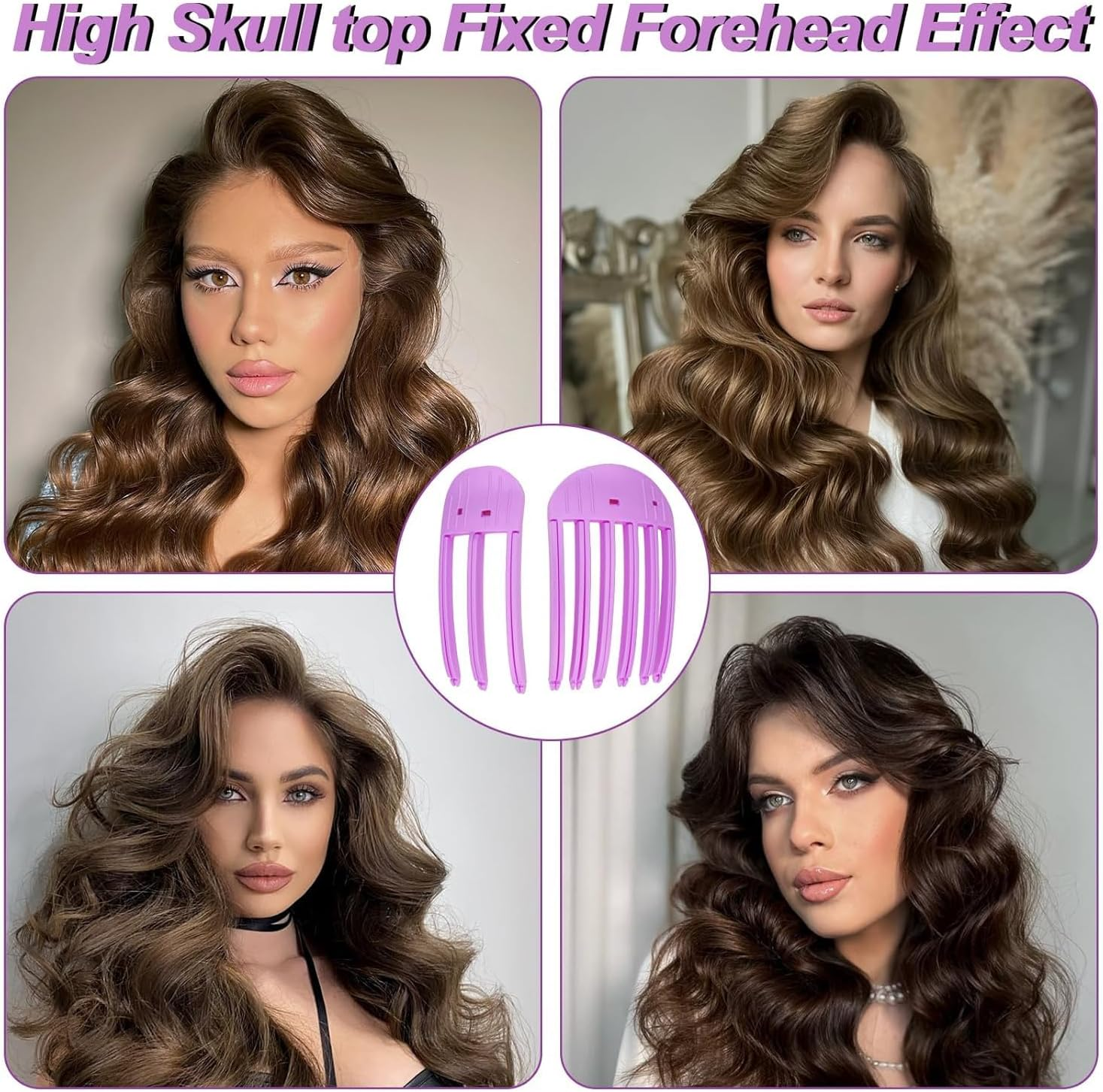 2Pcs Wind Shaping Styling Comb, Instant Hair Root Lifting Clips,Volumizing Hair Root Lifting Combs Set,Wind Shaping Styling Comb for Fluffy Bangs,High Skull Artifact No Trace Hair Clip (Rose Red) - Pink image number 4