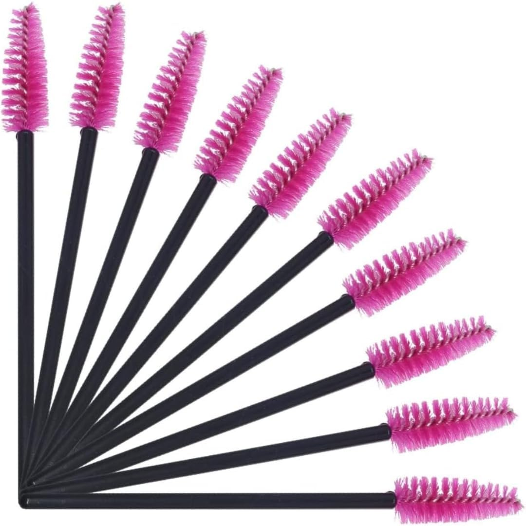 PARENCE - Set of 50 Semi Reusable Eyelash Brushes - Premium Silicone Soft Fiber - Eyelash Brushes Mascara Makeup Tool - 50Pcs (Random Color)