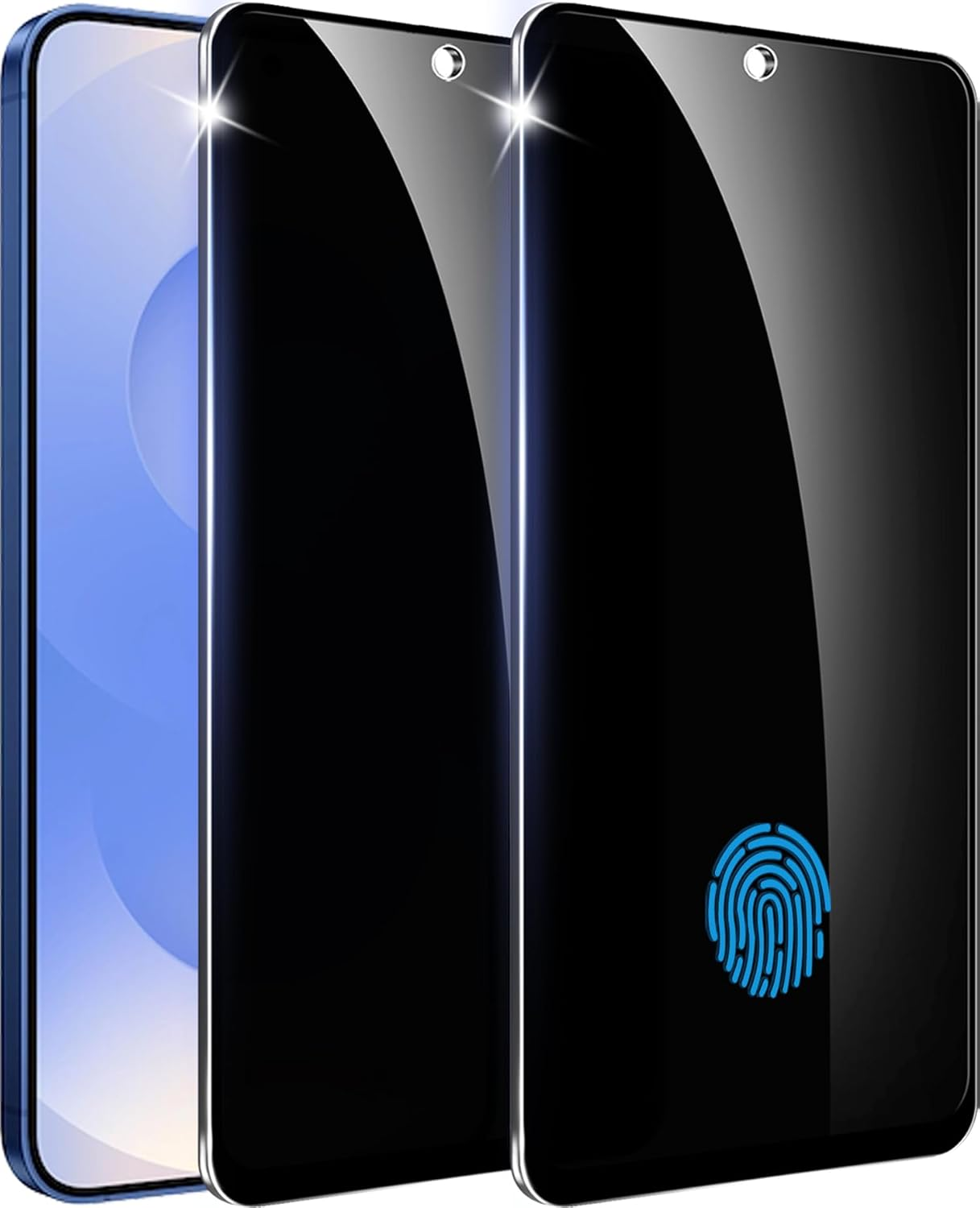 【2+1 Pack】Designed for Samsung Galaxy S24 plus Privacy Screen Protector【Support Fingerprint Unlock】9H Tempered Glass 5G Anti-Spy Film Compatible with Samsung S24 Plus image number 4