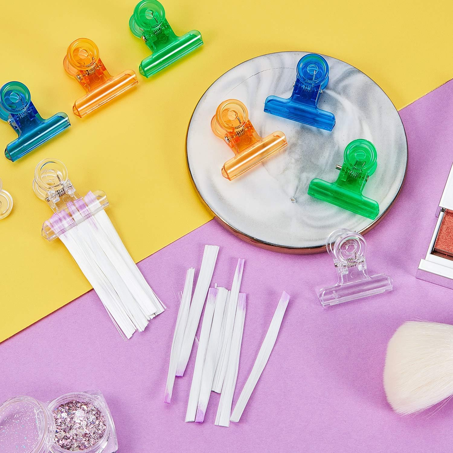 Blulu 100 Pcs Fiber Nail Kit Nail Fiberglass Extension Set for Quick Shaping Material Fake Tips Manicure Salon Tool