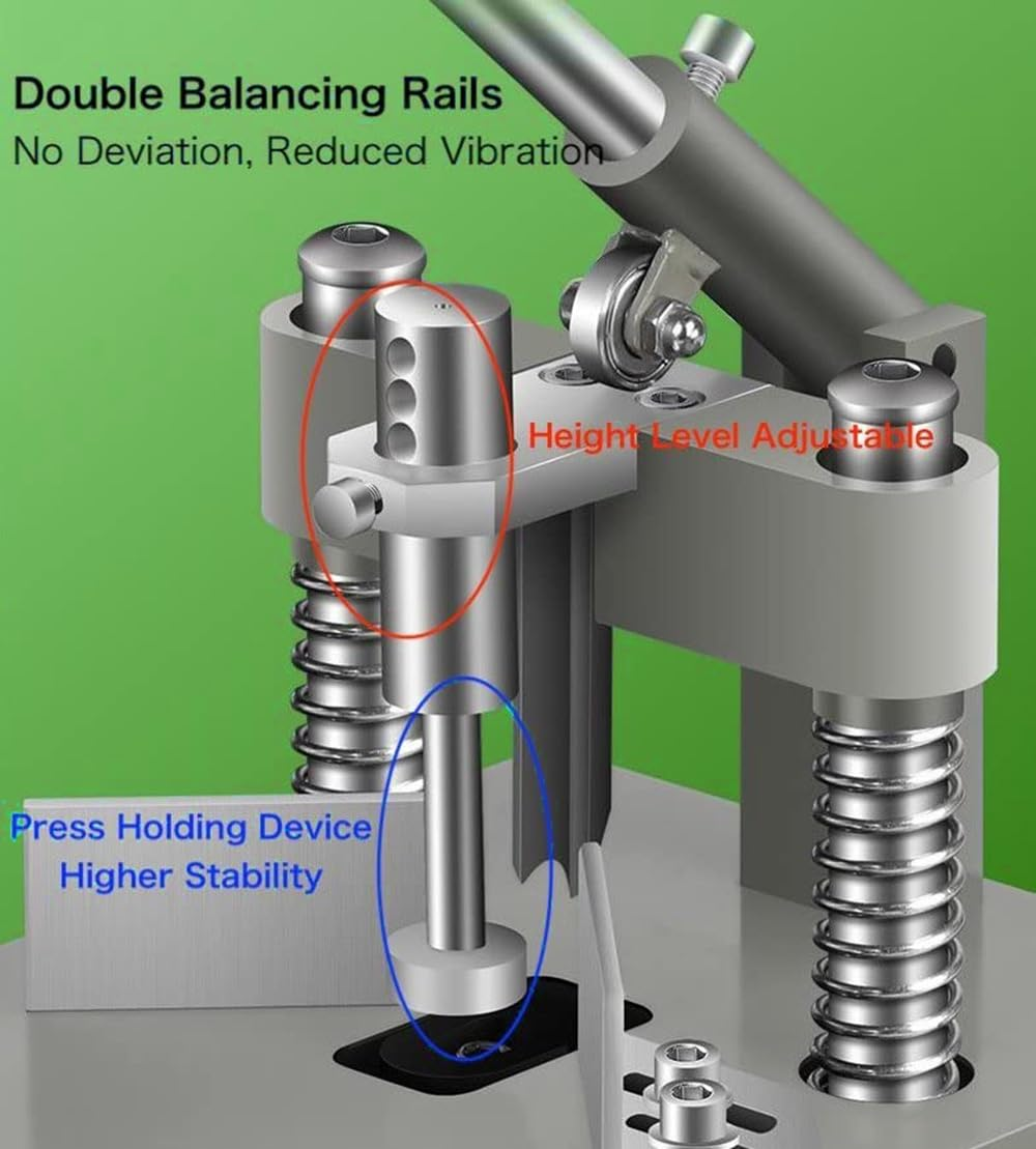 Heavy Duty Corner Cutter, R6Mm/R10Mm Manual Corner Rounder, Adjustable Thickness 30Mm Commercial Corner Punch Machine with Paper Press for PVC ABS Aluminum Sheet Cardstock image number 6