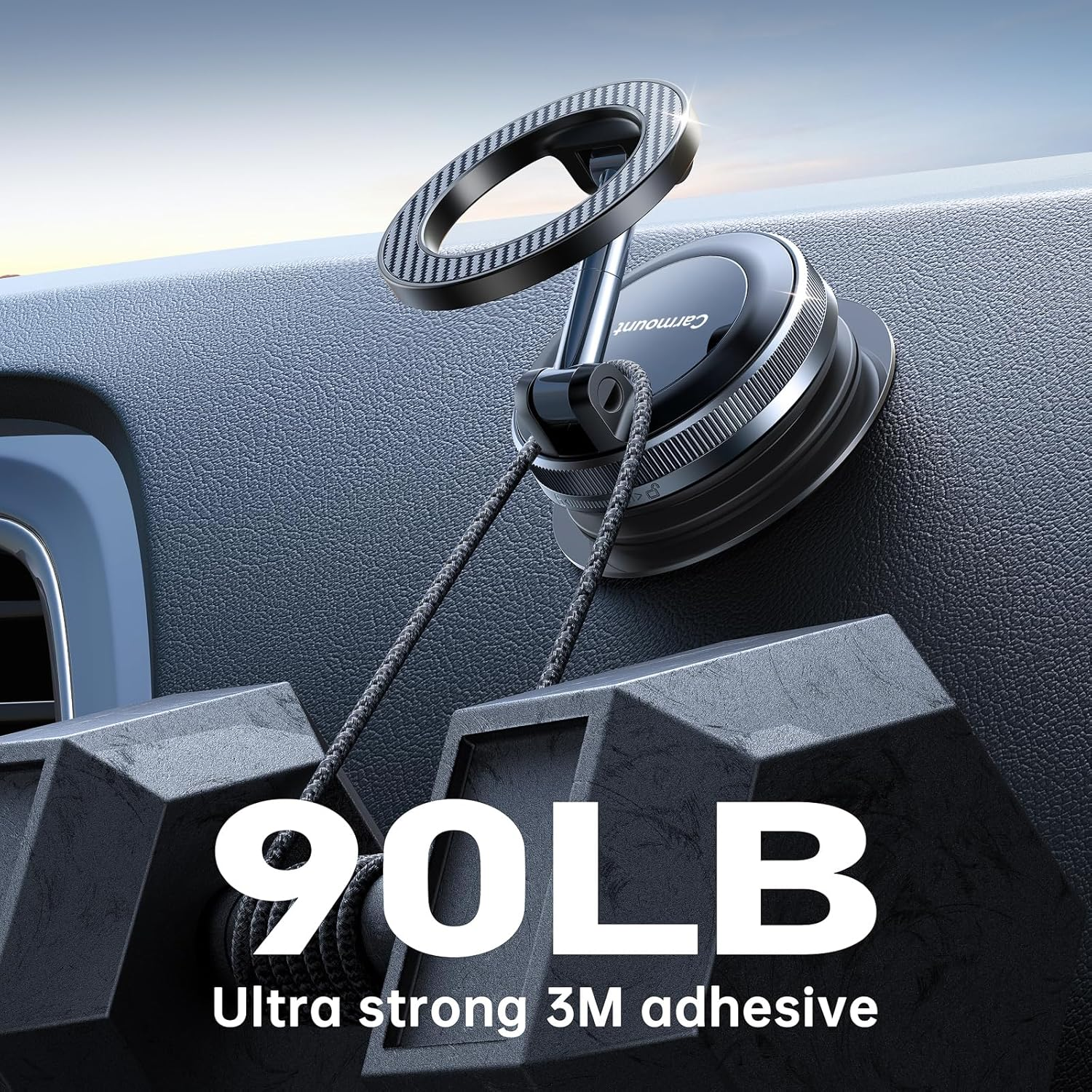 For Magsafe Car Mount【90Lbs Strongest Suction & 2800Gf Magnetic】 Suction Cup Phone Mount Dashboard & Windshield, Universal Phone Holders for Your Car for Iphone 17 16 15 14 13 Pro Max image number 6