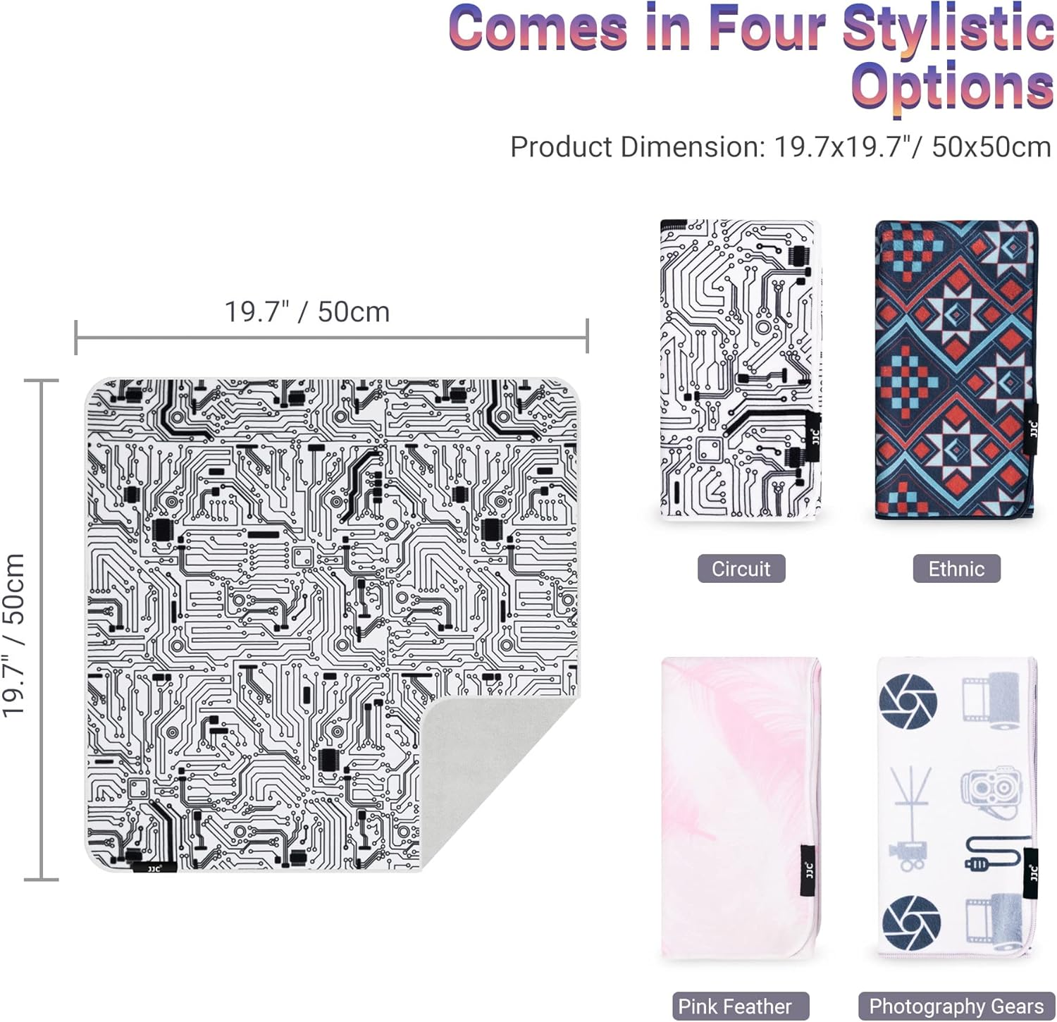 JJC 50X50Cm Camera Lens Protective Wrap with Pouch, Magic Self-Adhesive Flexible Wrapper Travel Accessories for DSLR Mirroless Cameras Cover Switch Ipad Equipment Protector Bag Case Foldable -Circuit image number 2